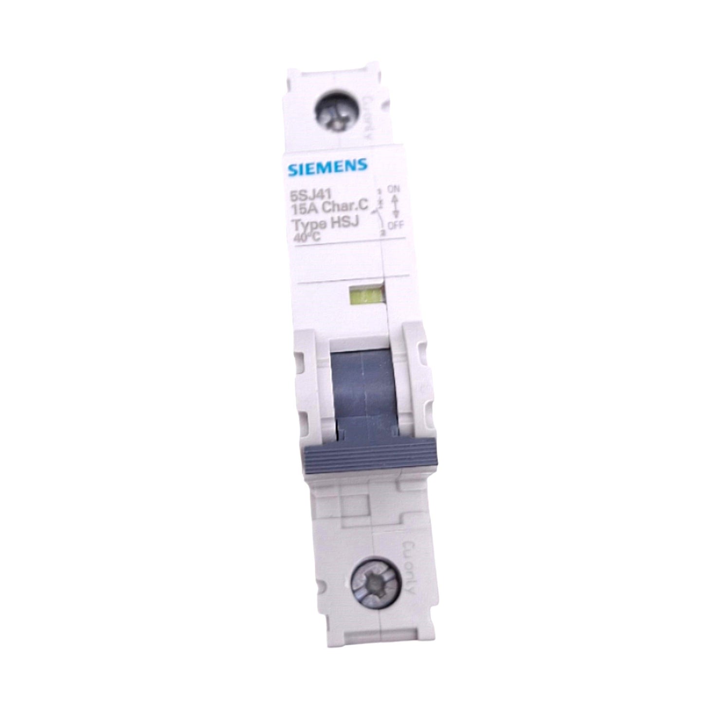 New Siemens 5SJ4118-7HG40 Circuit Breaker, 1-Pole 15A, 240VAC 60VDC, DIN Rail