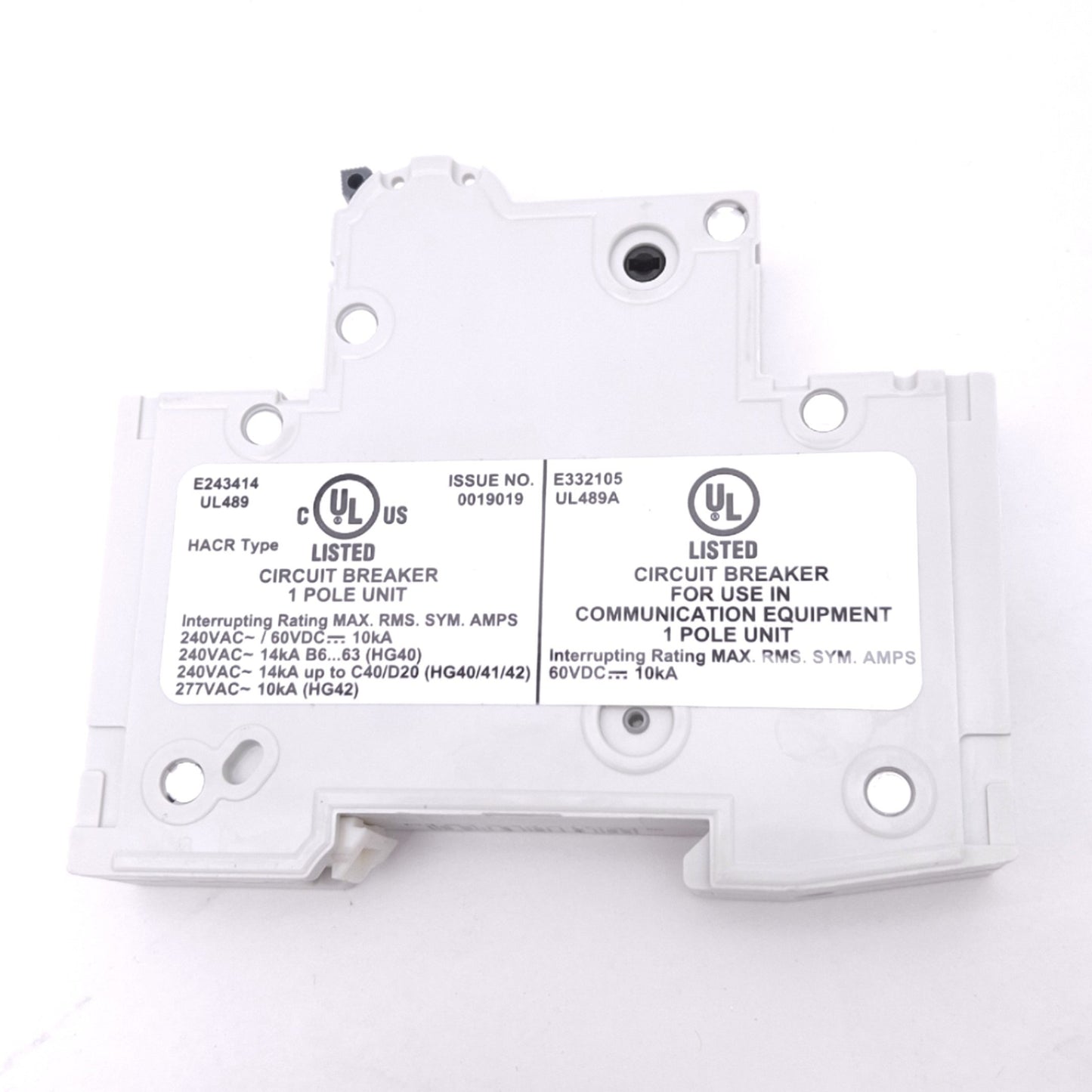 New Siemens 5SJ4118-7HG40 Circuit Breaker, 1-Pole 15A, 240VAC 60VDC, DIN Rail