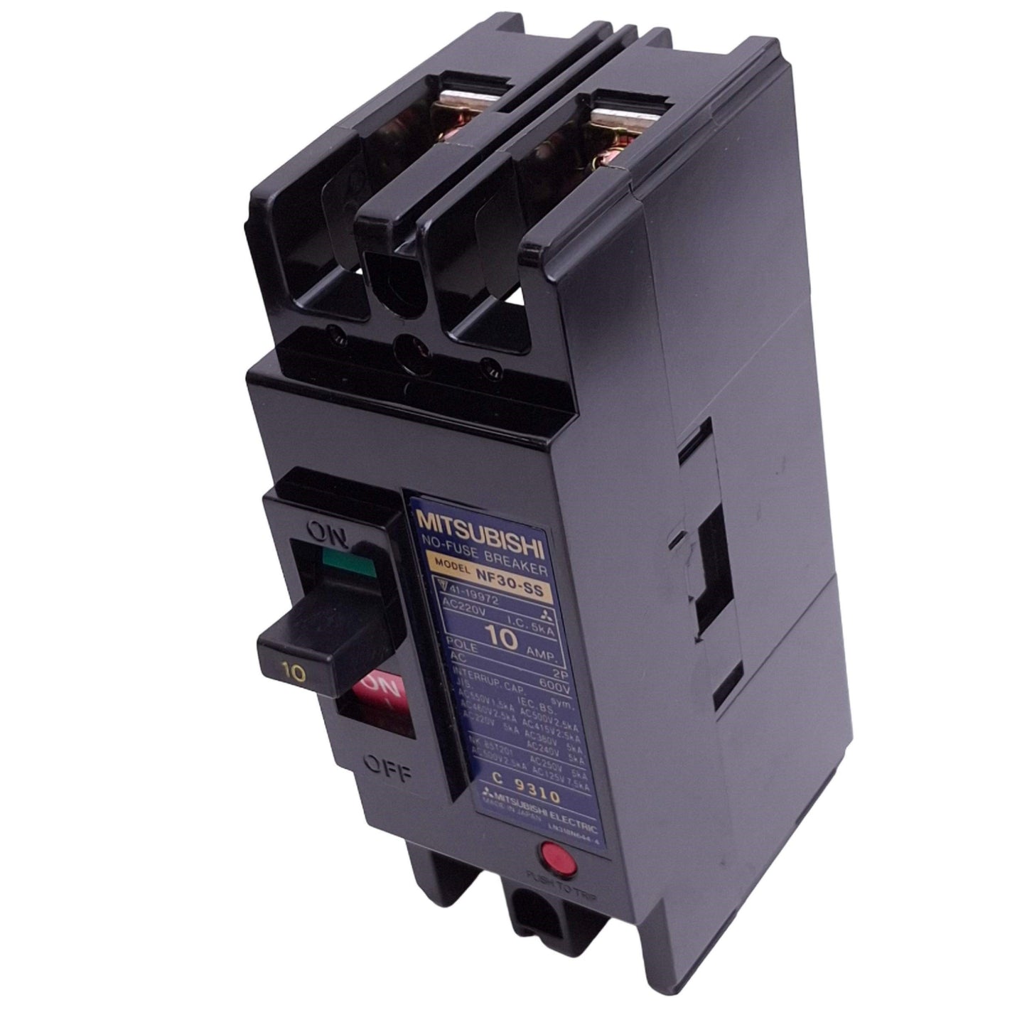 New Mitsubishi NF30-SS 10A No-Fuse Circuit Breaker, 2-Pole 10A, 600VAC Max