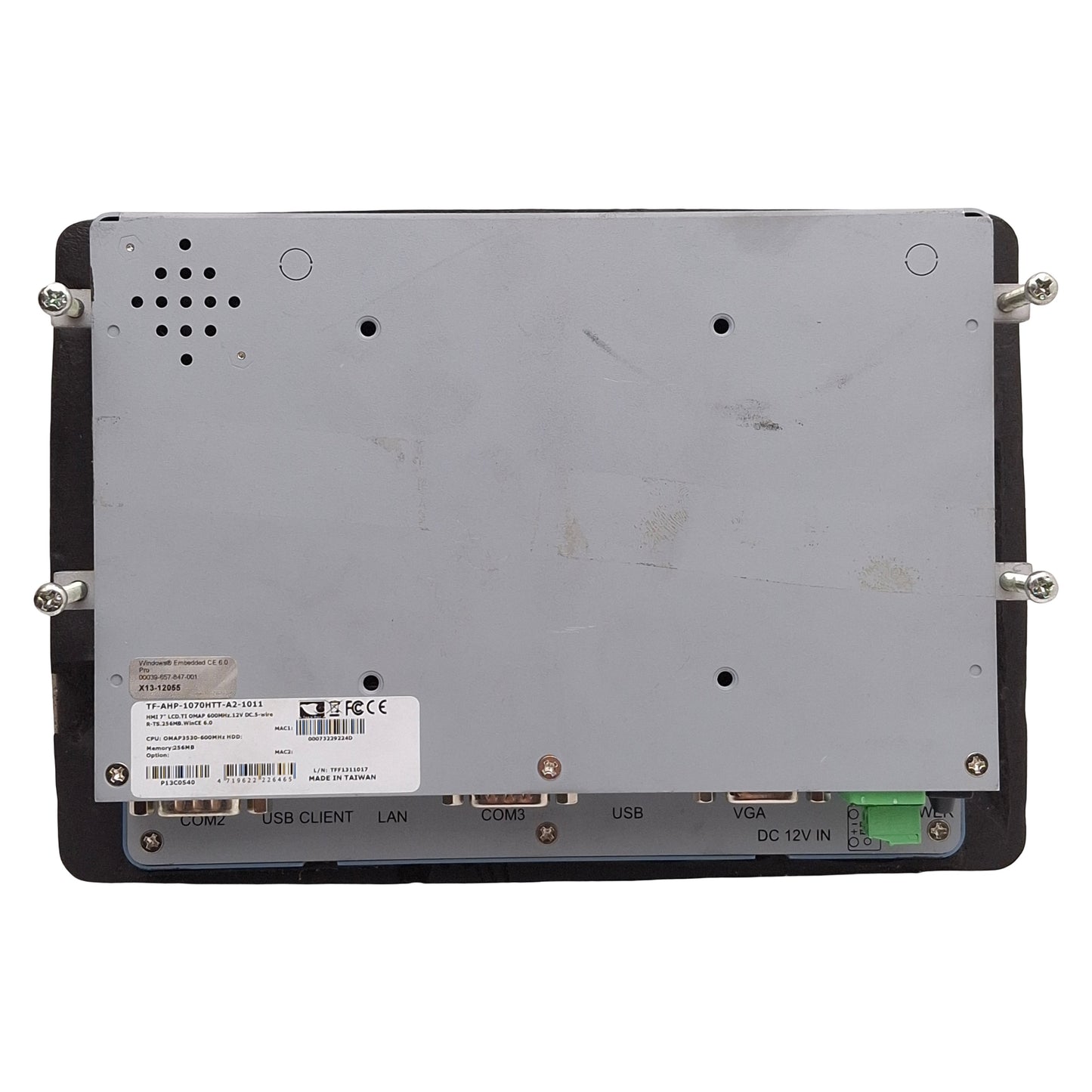 For parts or not working AAEON TF-AHP-1070HTT-A2-1011 Touchscreen HMI, 7in TFT-LCD, 12VDC *For Parts*