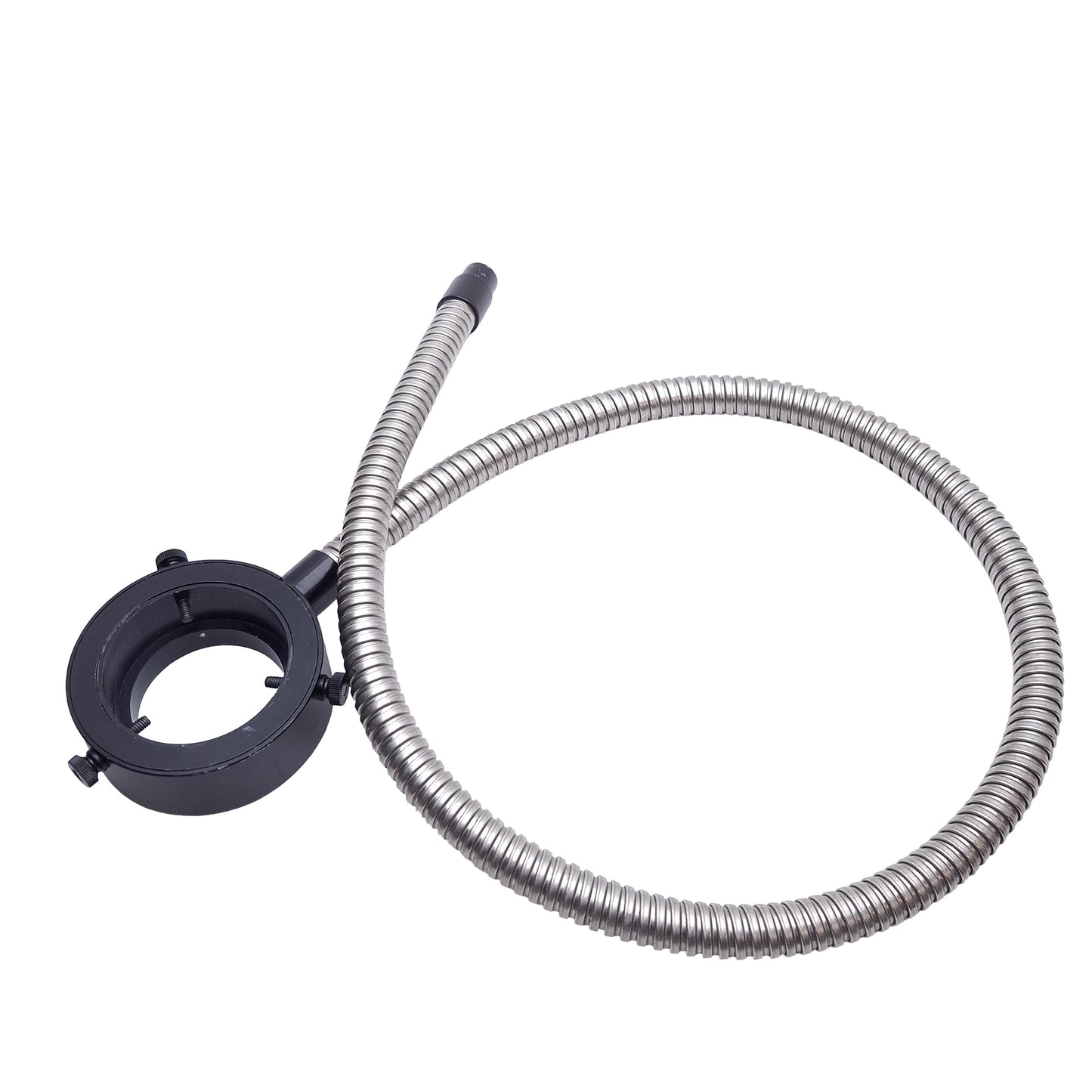 Used Microscope Fiber Optic Light Ring Guide, ø5/8in Input, ø2in Mount, 0.45in Bundle