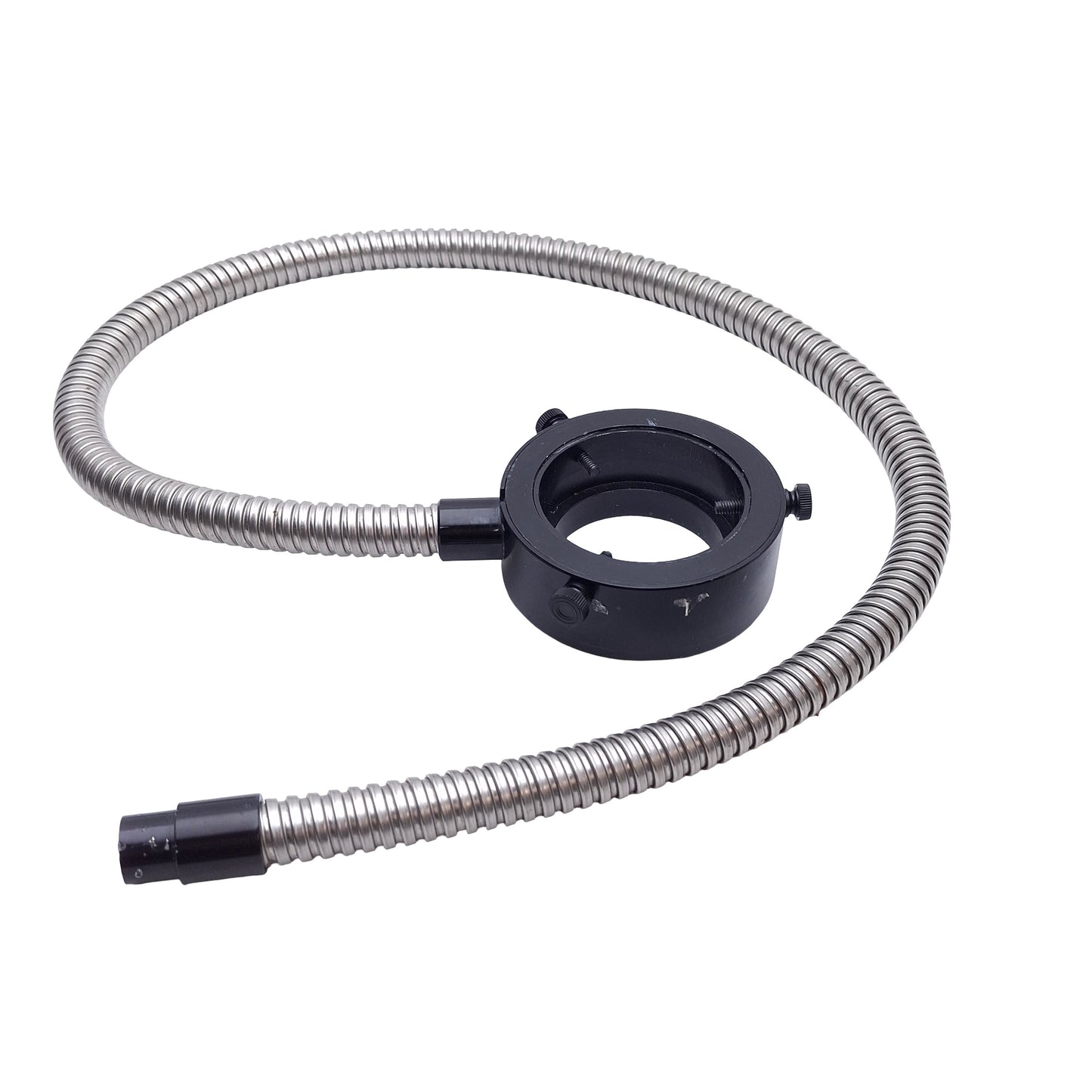 Used Microscope Fiber Optic Light Ring Guide, ø5/8in Input, ø2in Mount, 0.45in Bundle