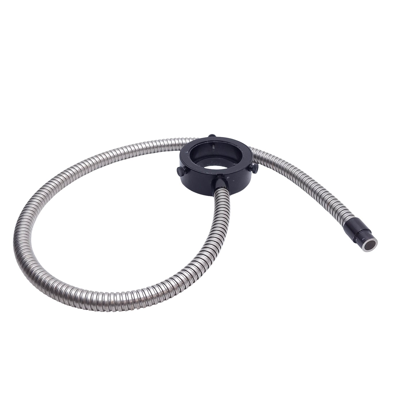 Used Microscope Fiber Optic Light Ring Guide, ø5/8in Input, ø2in Mount, 0.45in Bundle