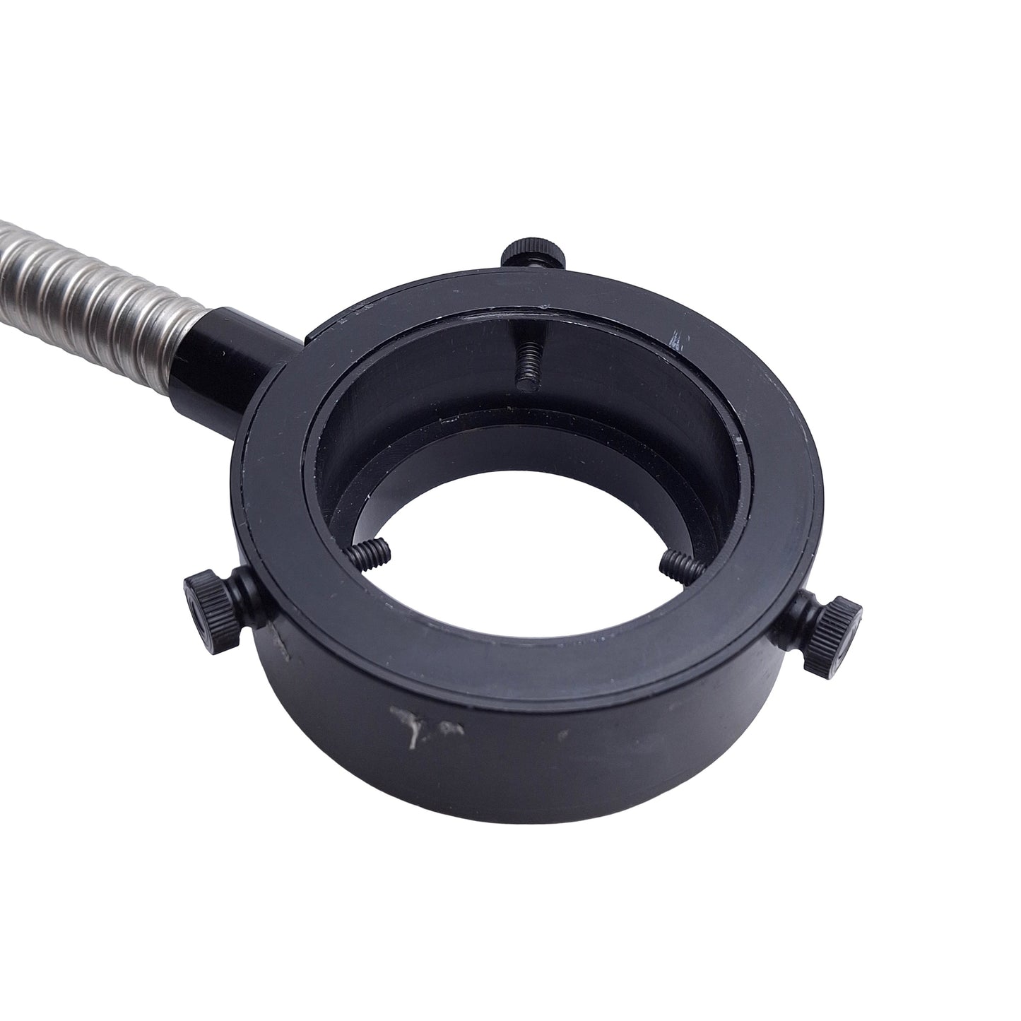 Used Microscope Fiber Optic Light Ring Guide, ø5/8in Input, ø2in Mount, 0.45in Bundle