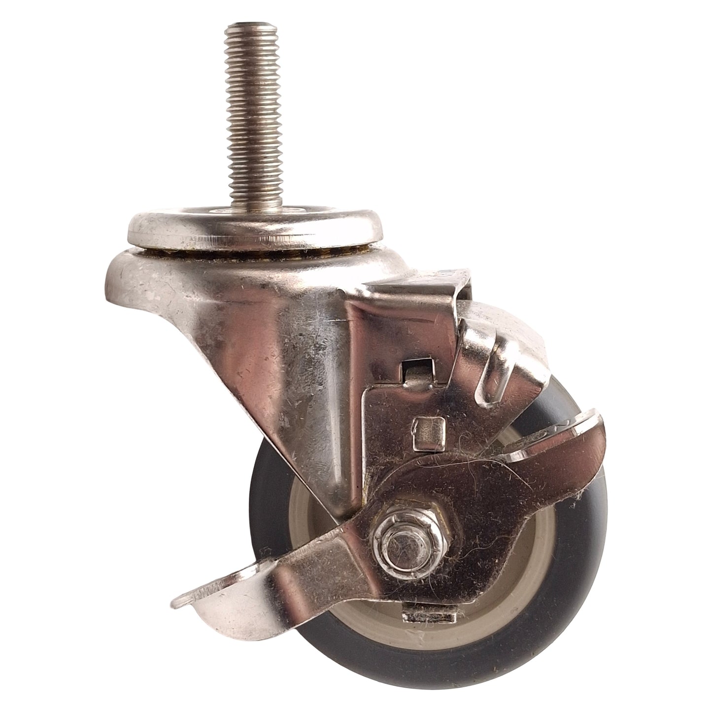 Used Lot of 4 Stem Mount Swivel Caster, ø3" x 1.25" Wheel, 1/2"-13 Thread, 1.5" Stem