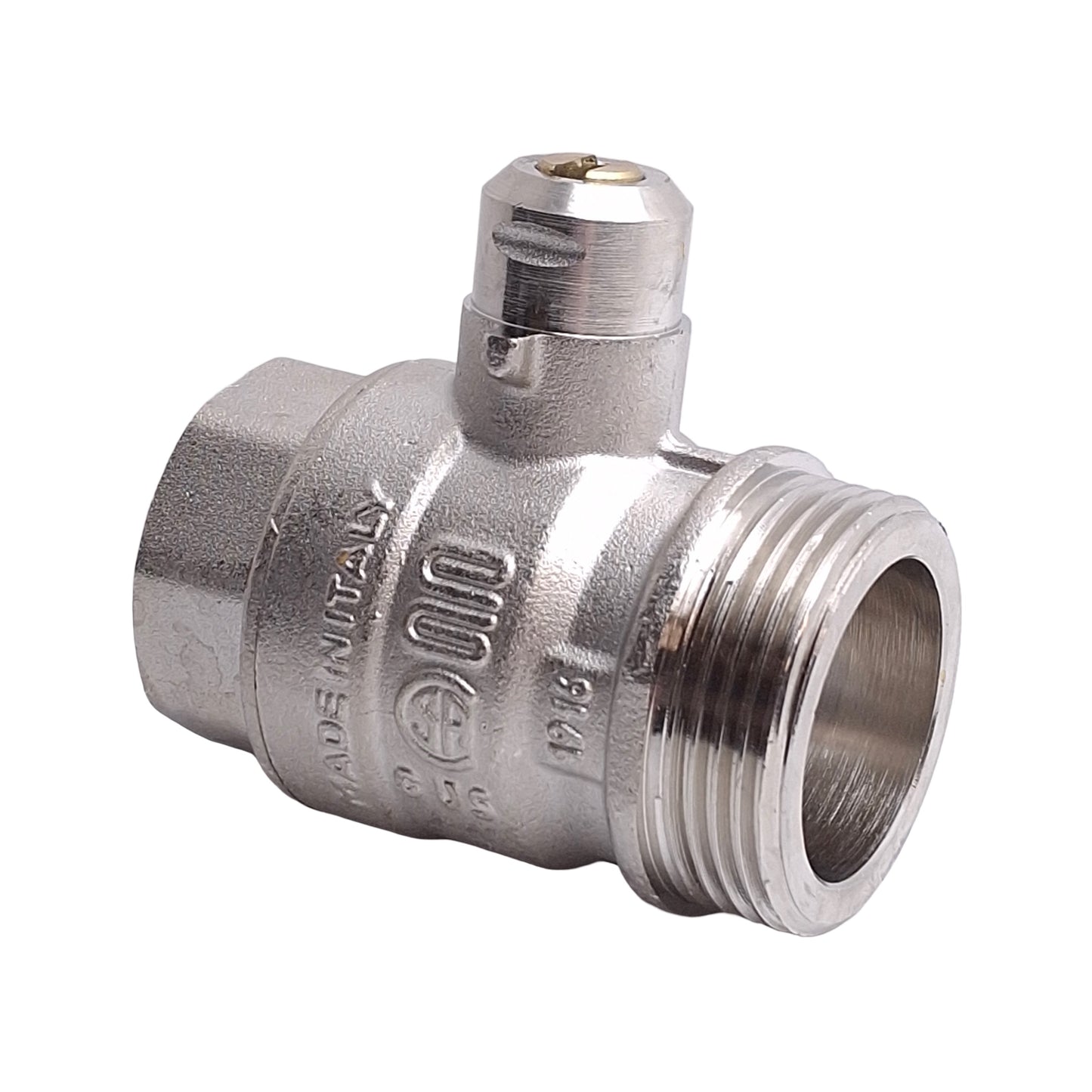 New – Open box Engolas Swift-O-Matic Ball Valve DN25, 1in BSP Male/Female, Nickel Plated Brass