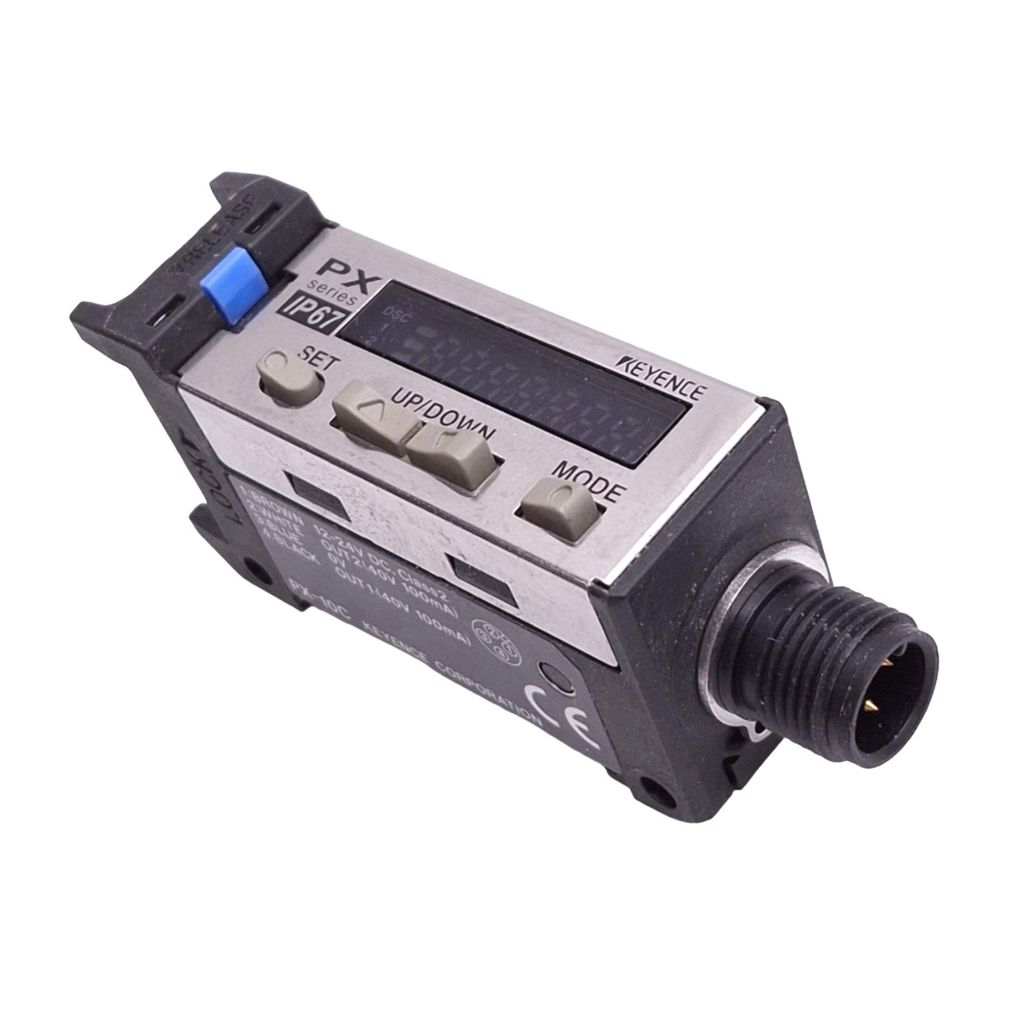 Used Keyence PX-10C Photoelectric Sensor Amplifier Unit, 40V 100mA NPN Out, 12-24VDC