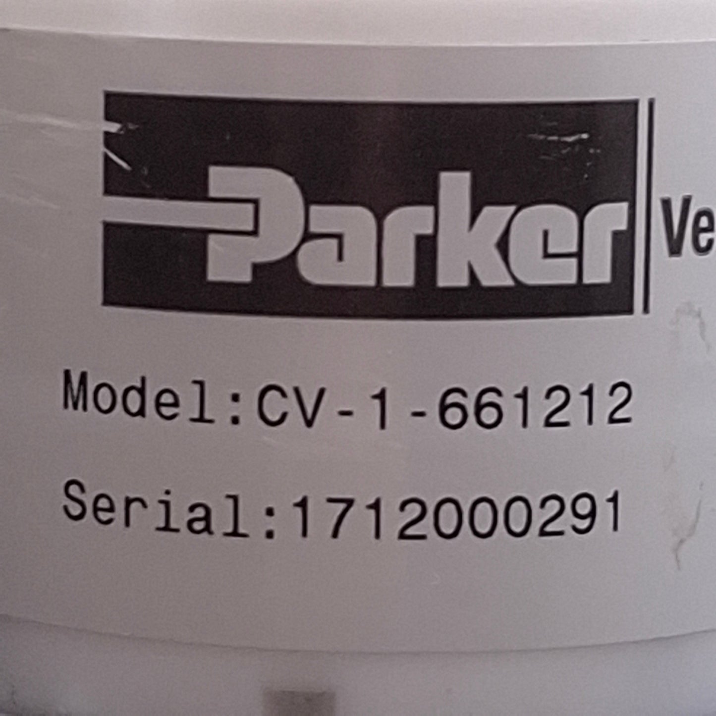 Used Parker CV-1-661212 Check Valve, 3/4in Parflare, 0.25-0.75psig*Missing Parflare*