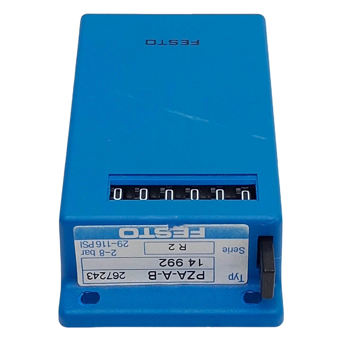 Used Festo PZA-A-B 14992 Pneumatic Adding Counter, 2-8bar, M5 x 0.8, 6-Digit