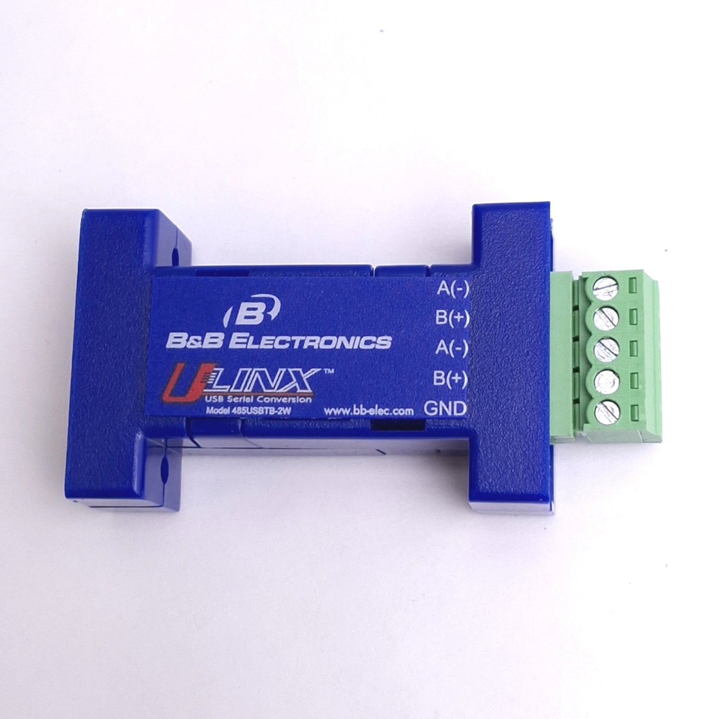 Used B&B Electronics 485USBTB-2W ULINX Serial USB Adapter, USB-B to RS-485, 12Mbps