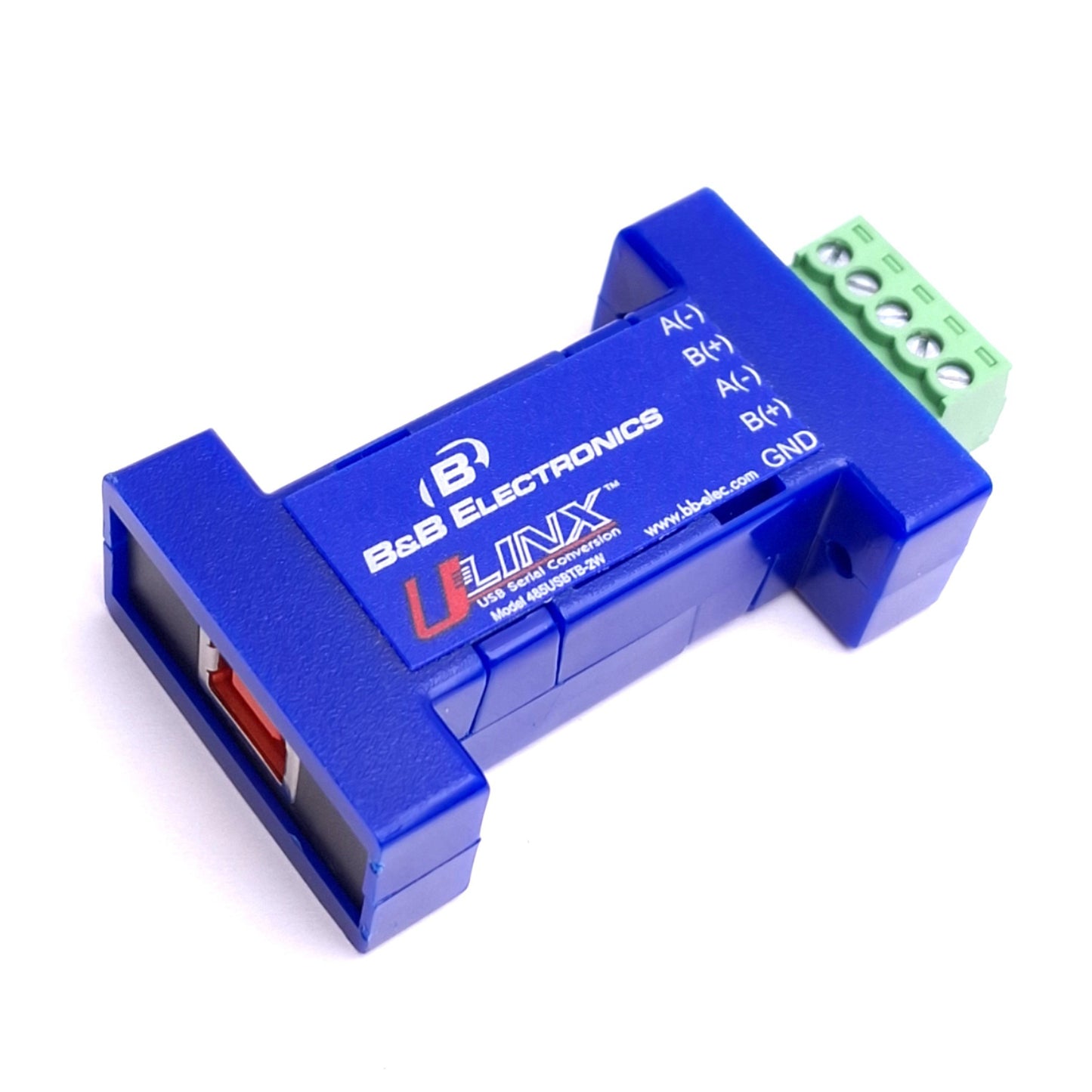Used B&B Electronics 485USBTB-2W ULINX Serial USB Adapter, USB-B to RS-485, 12Mbps