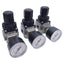 Used Lot of 3 SMC AR20-N02-Z Pneumatic Regulator, Set Range: 7-125psi, 0-160psi Gauge