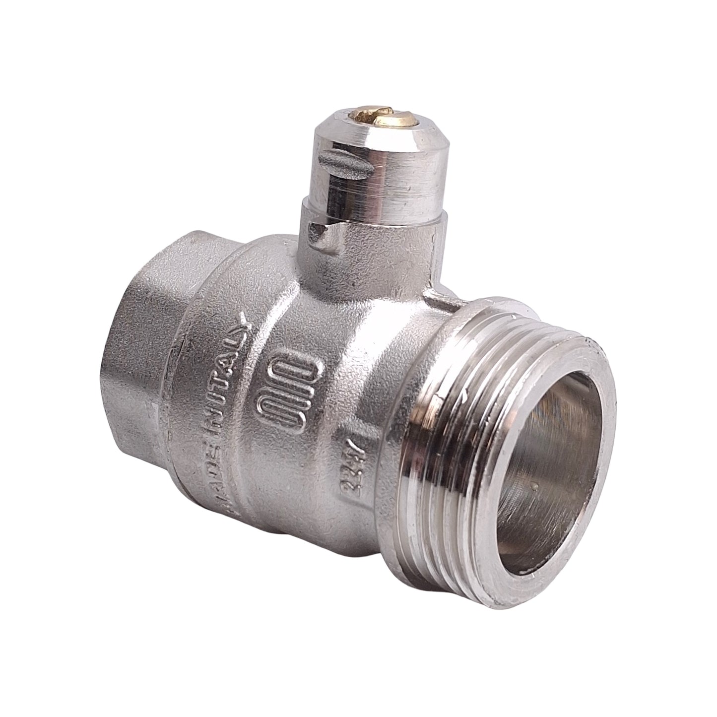 Used Engolas Swift-O-Matic Ball Valve DN25, 1in BSP Male/Female, Nickel Plated Brass