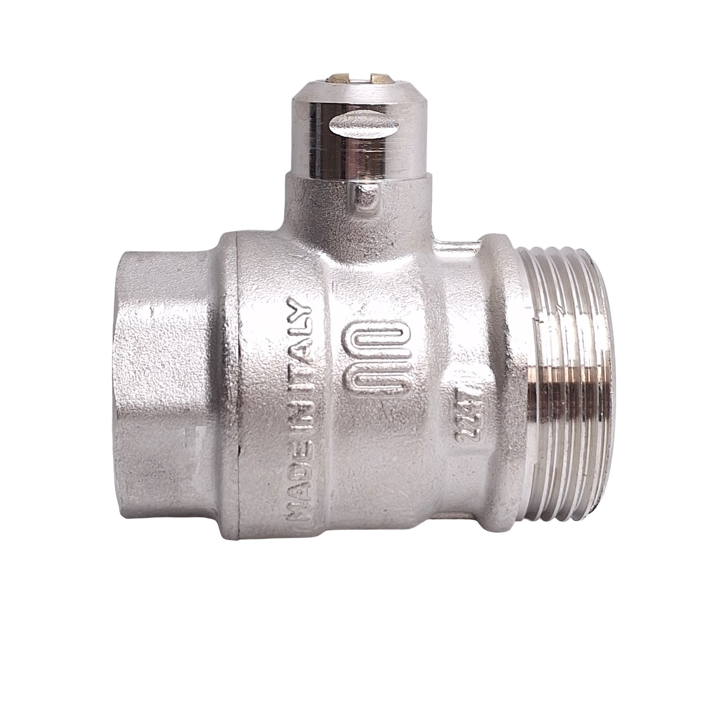 Used Engolas Swift-O-Matic Ball Valve DN25, 1in BSP Male/Female, Nickel Plated Brass