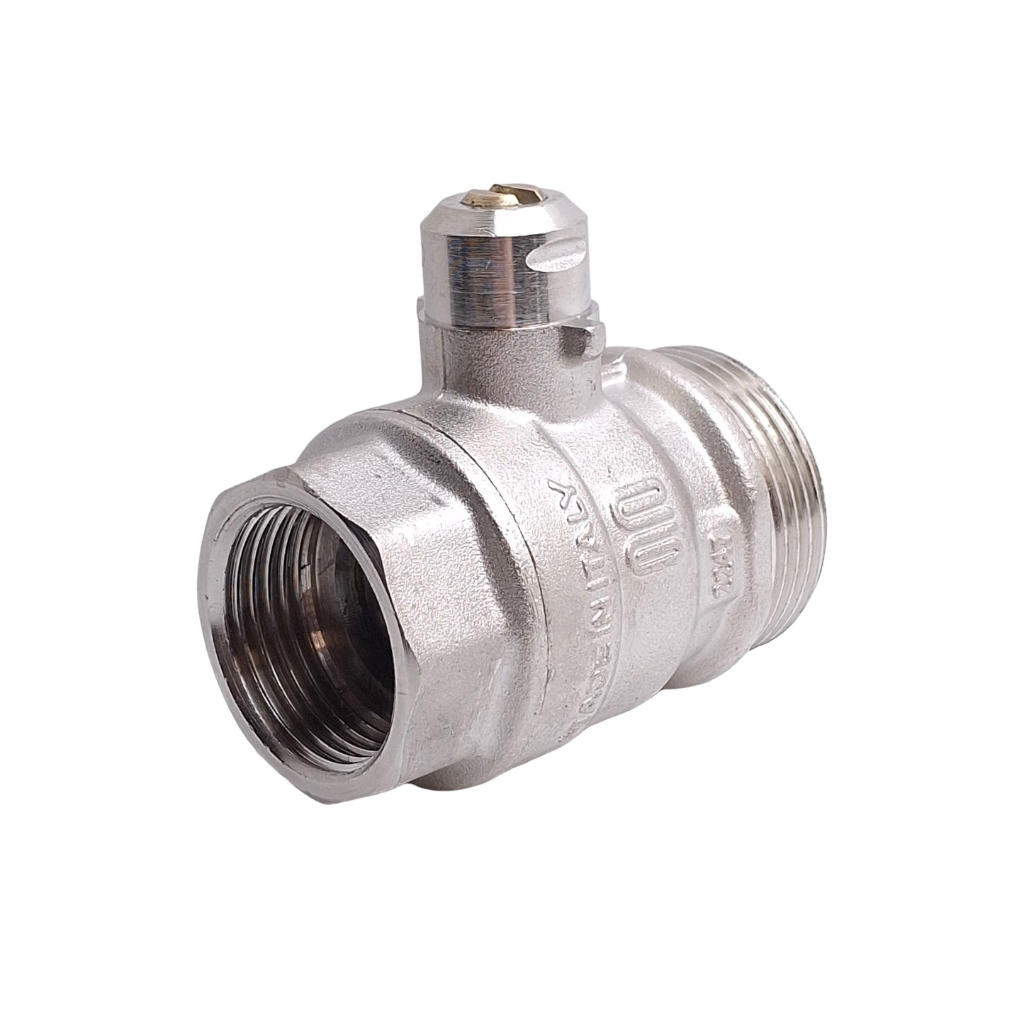 Used Engolas Swift-O-Matic Ball Valve DN25, 1in BSP Male/Female, Nickel Plated Brass