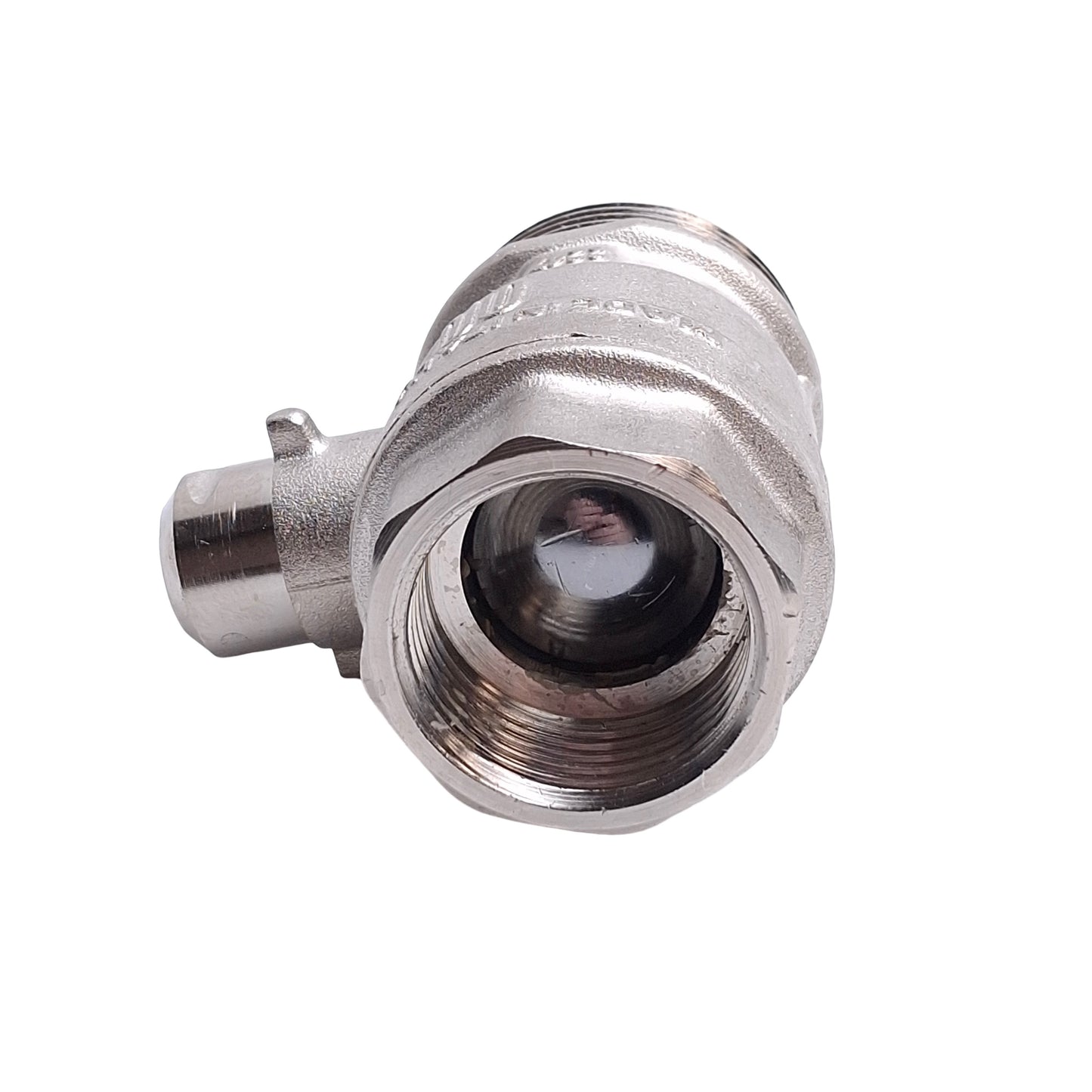Used Engolas Swift-O-Matic Ball Valve DN25, 1in BSP Male/Female, Nickel Plated Brass