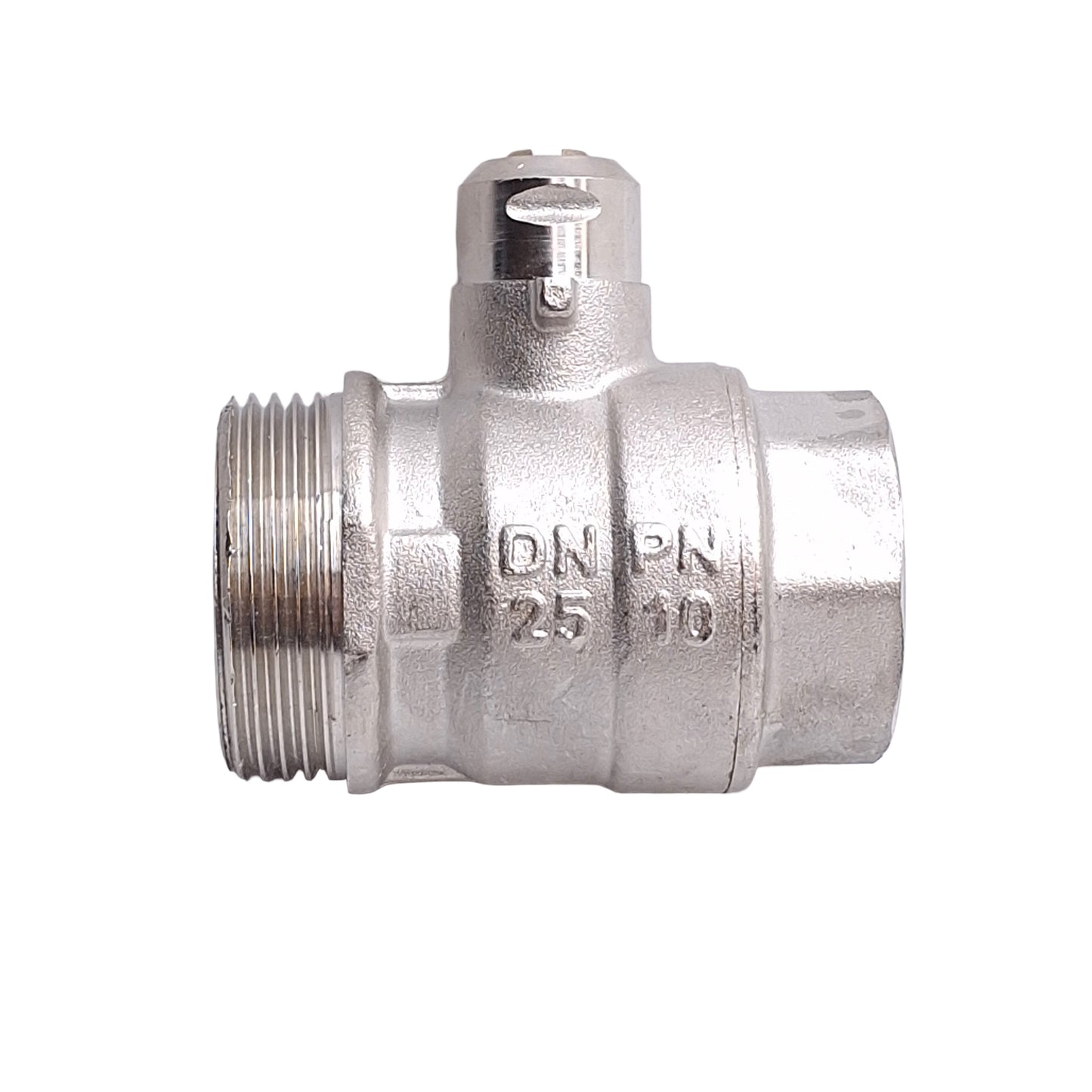 Used Engolas Swift-O-Matic Ball Valve DN25, 1in BSP Male/Female, Nickel Plated Brass