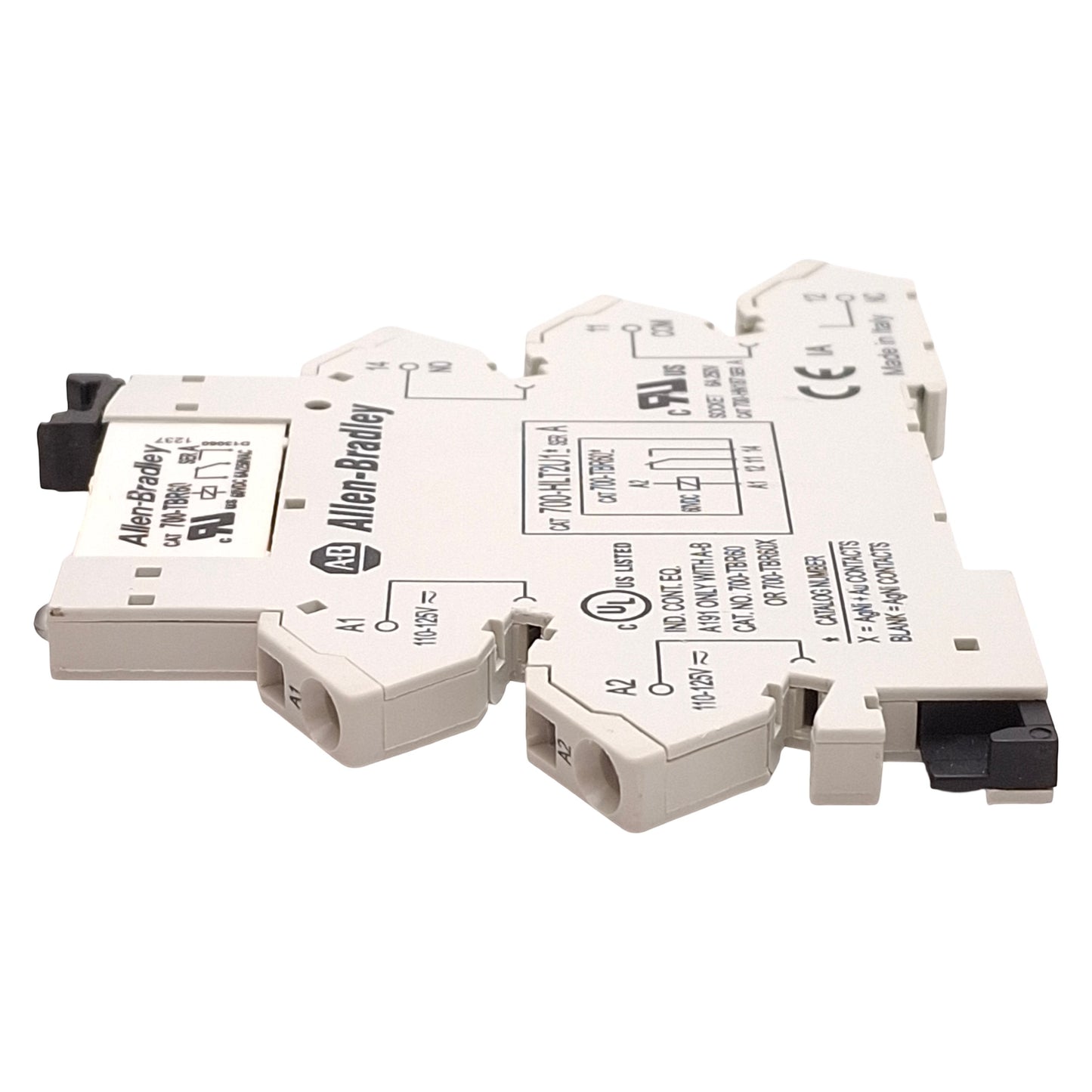 Used Lot of 4 Allen Bradley 700-HLT2U1 Terminal Block Relay, SPDT, 110/125VAC/DC