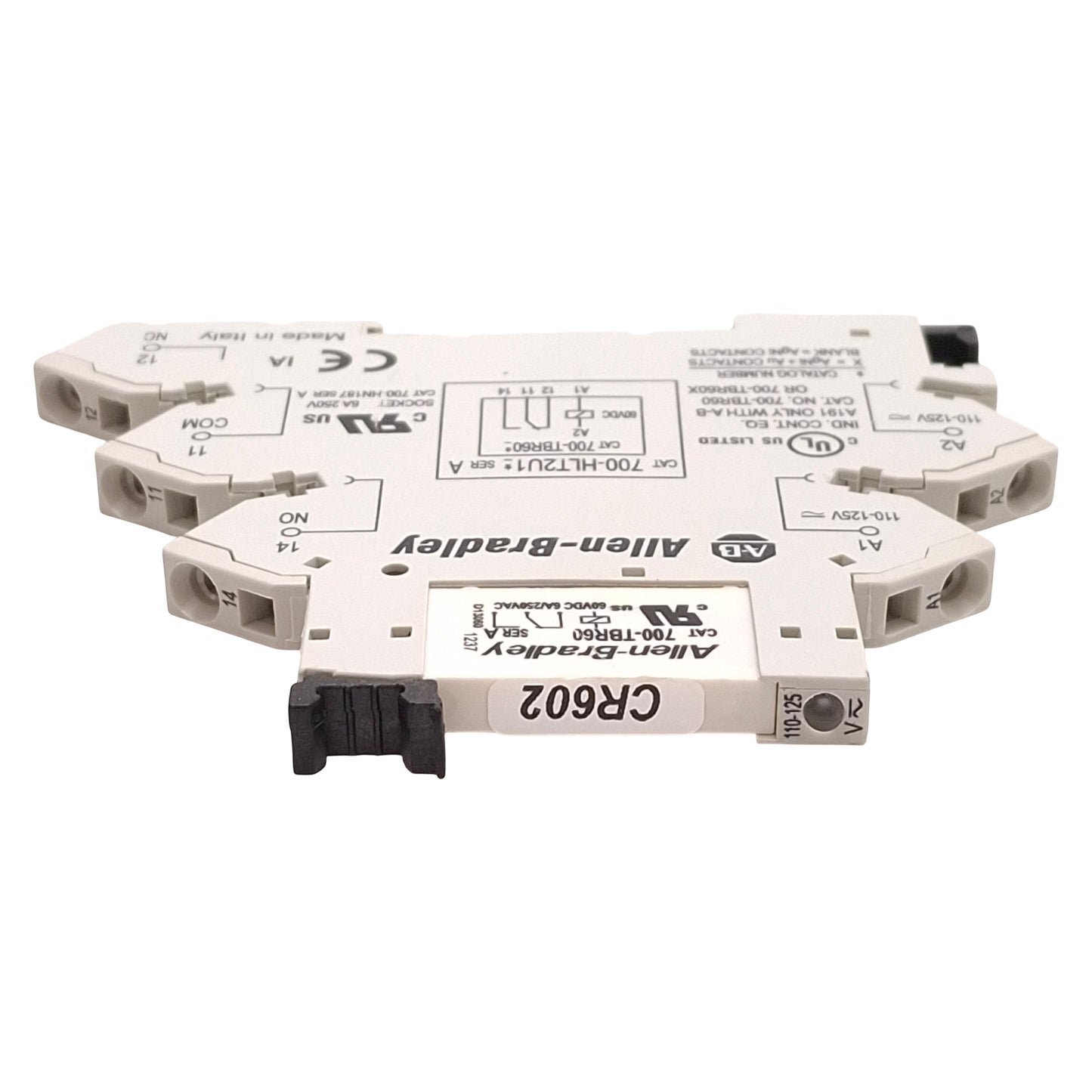 Used Lot of 4 Allen Bradley 700-HLT2U1 Terminal Block Relay, SPDT, 110/125VAC/DC