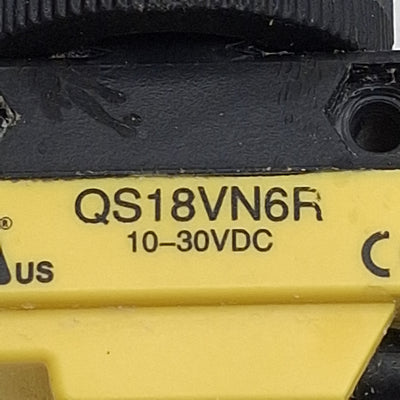 Used Banner QS18VN6R Photoelectric Sensor, NPN, 20m Range, 10-30VDC, M18, 4-Wire Lead