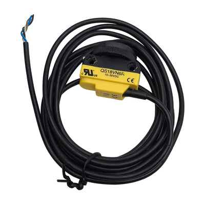 Used Banner QS18VN6R Photoelectric Sensor, NPN, 20m Range, 10-30VDC, M18, 4-Wire Lead