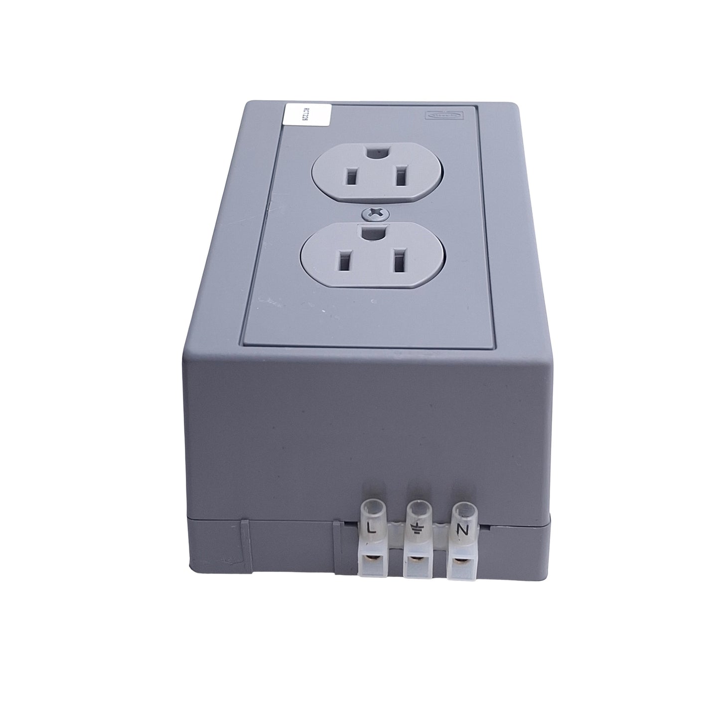 Used Hubbell DRUB15 Duplex Receptacle, 15A 125V, DIN Rail Mounting, 2-Pole, 3-Wire
