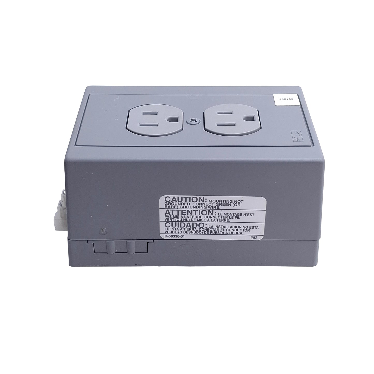 Used Hubbell DRUB15 Duplex Receptacle, 15A 125V, DIN Rail Mounting, 2-Pole, 3-Wire