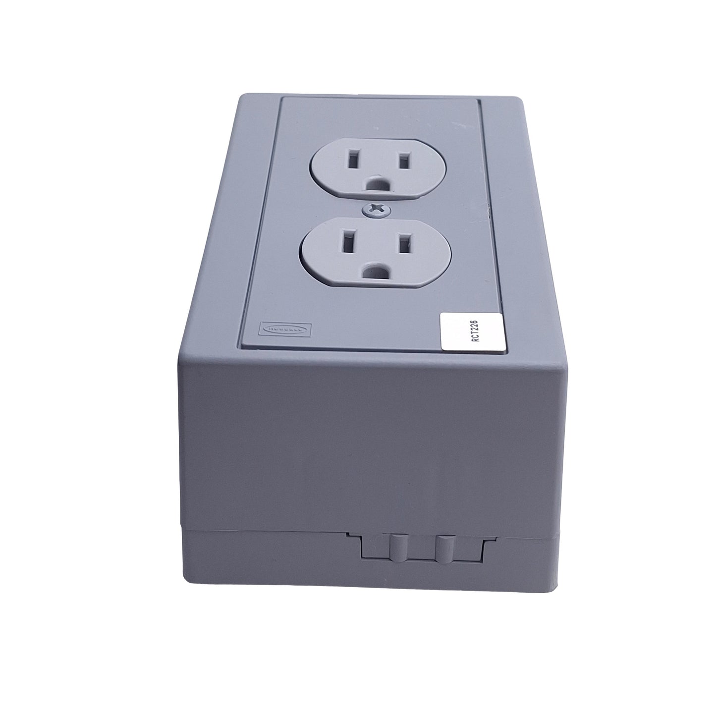 Used Hubbell DRUB15 Duplex Receptacle, 15A 125V, DIN Rail Mounting, 2-Pole, 3-Wire
