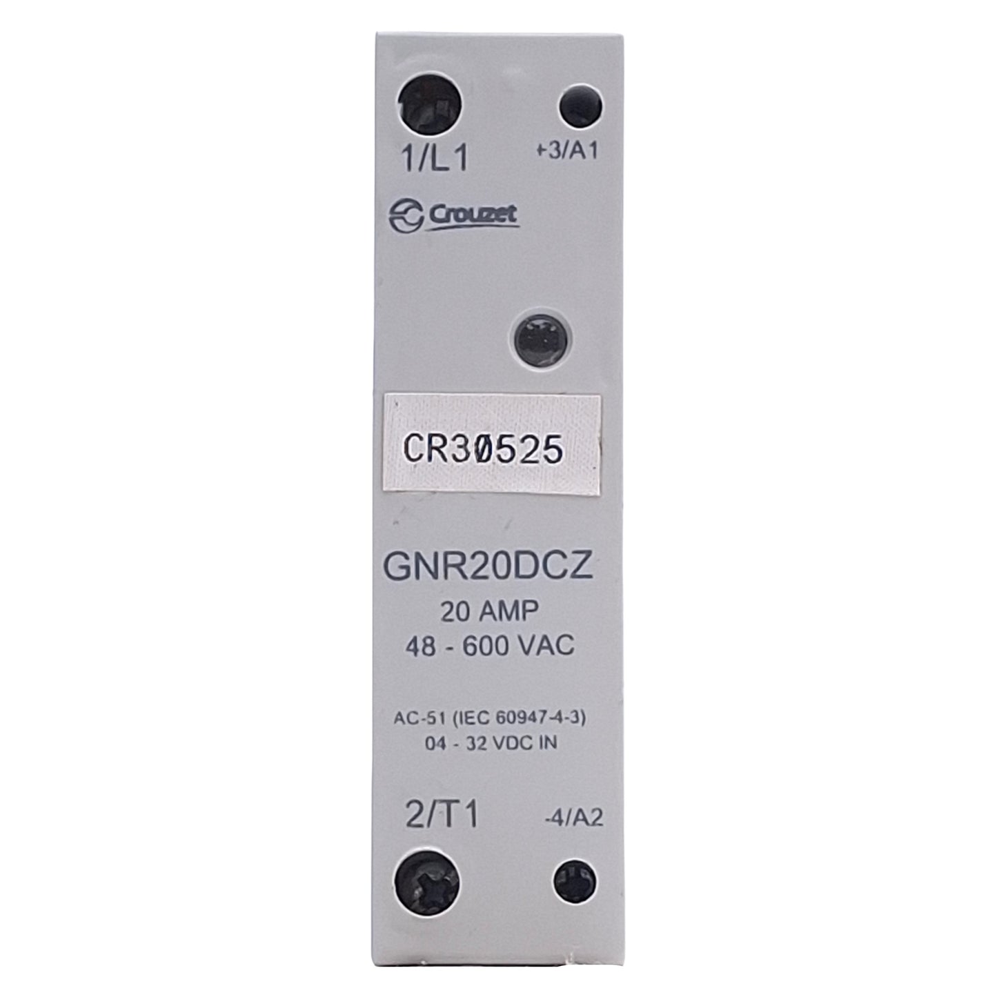 Used Crouzet GNR20DCZ Solid State Relay SPST, 4-32VDC Control, 48-600VAC Input