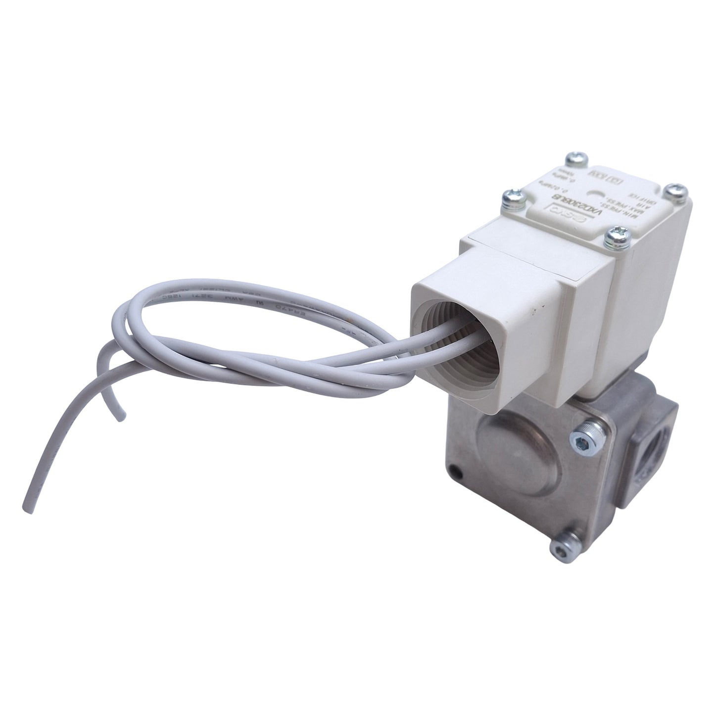 Used SMC VXD230BUB Solenoid Valve 2-Way, 3/8NPT Port, 0.02MPa Water, 100VAC Coil