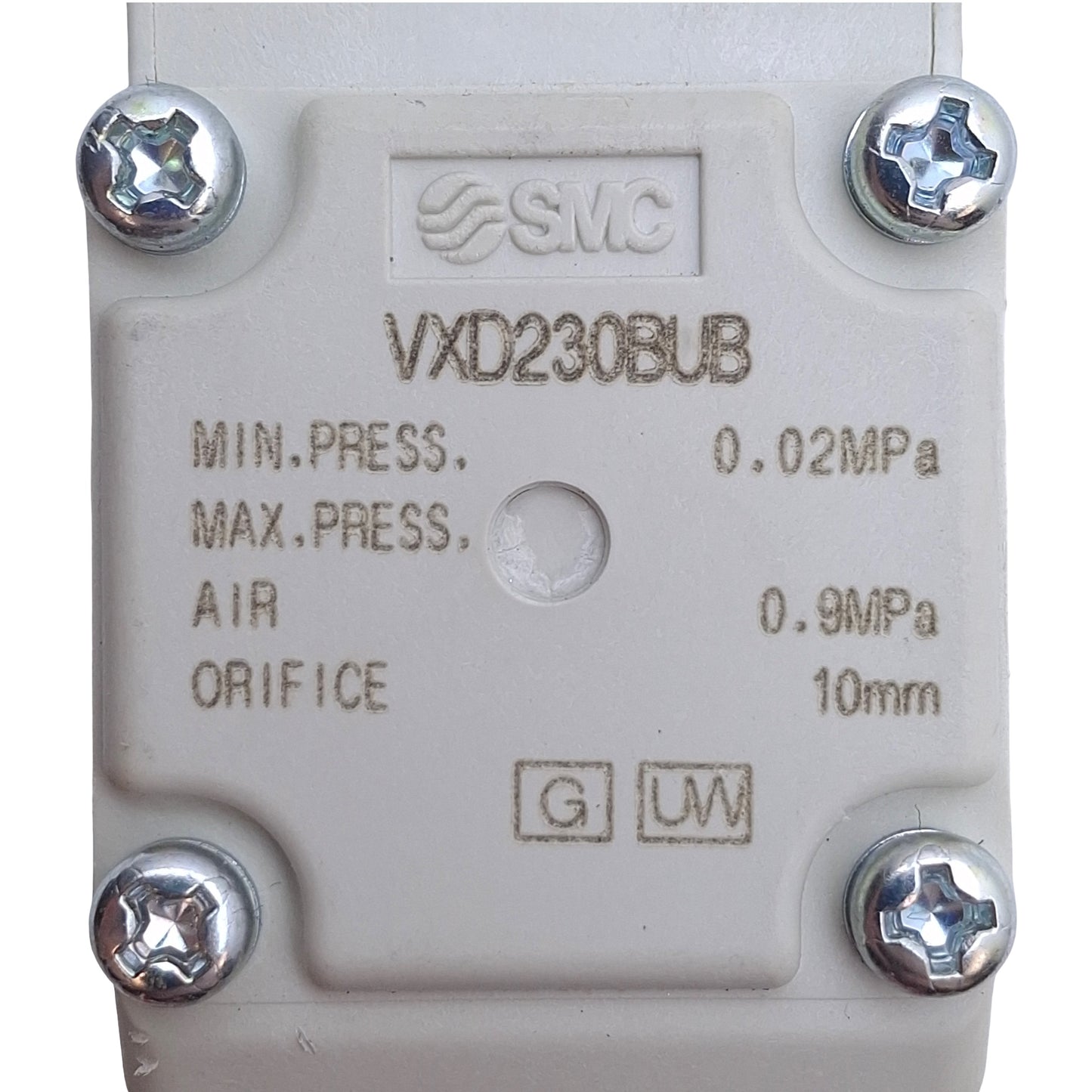 Used SMC VXD230BUB Solenoid Valve 2-Way, 3/8NPT Port, 0.02MPa Water, 100VAC Coil