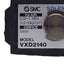 Used SMC VXD2140 Solenoid Valve 15mm Oriface, 1/2" NPT Ports,110/120VAC Coil