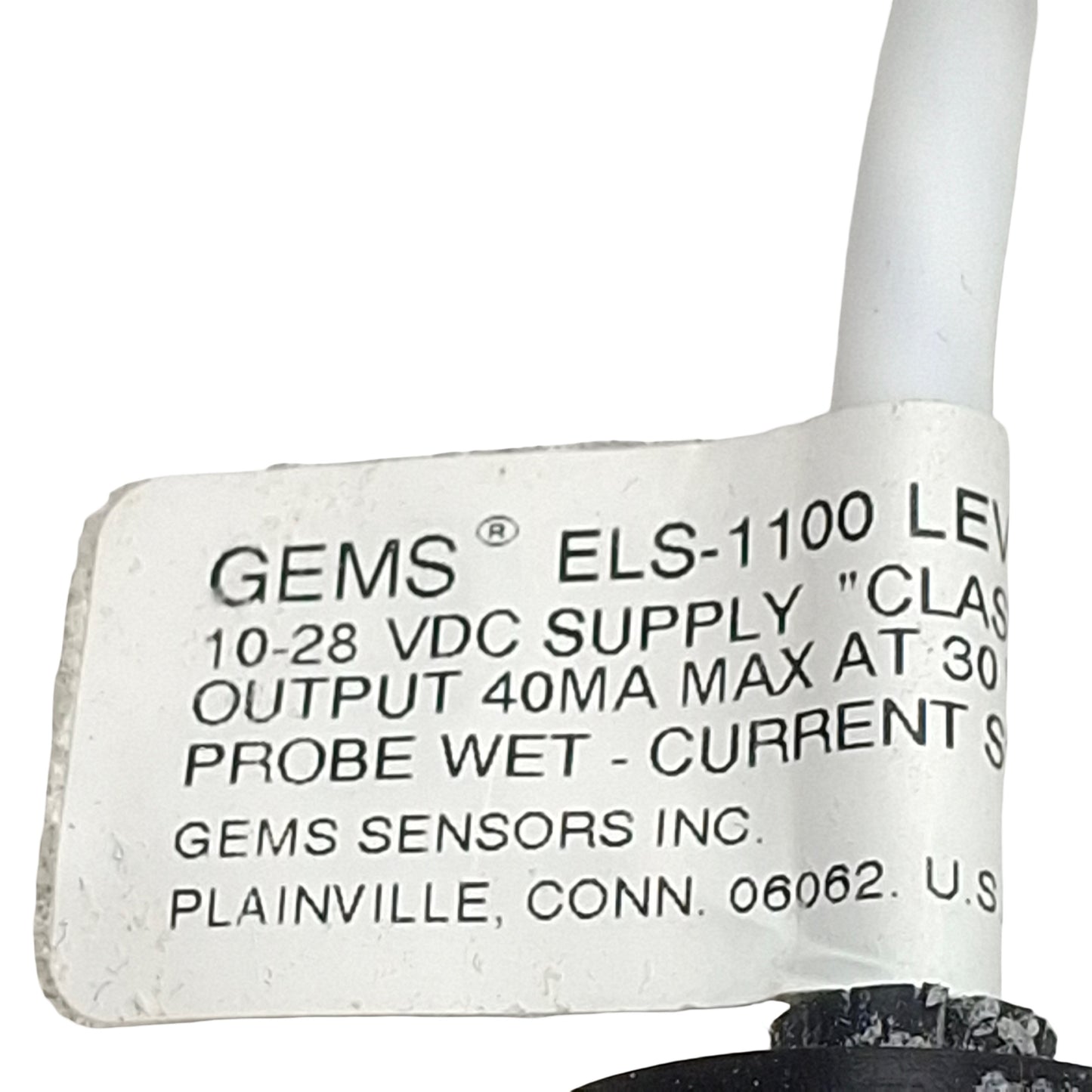 Used Gems 142700 ELS-1100 Single-Point Level Switch, N.O., 10-28VDC, 40mA, 1/4in NPT