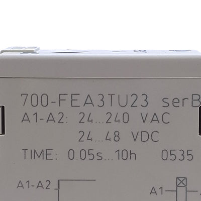Used Allen Bradley 700-FEA3TU23 On-Delay Timing Relay, 0.05s-10h, 24-240VAC 24-48VDC