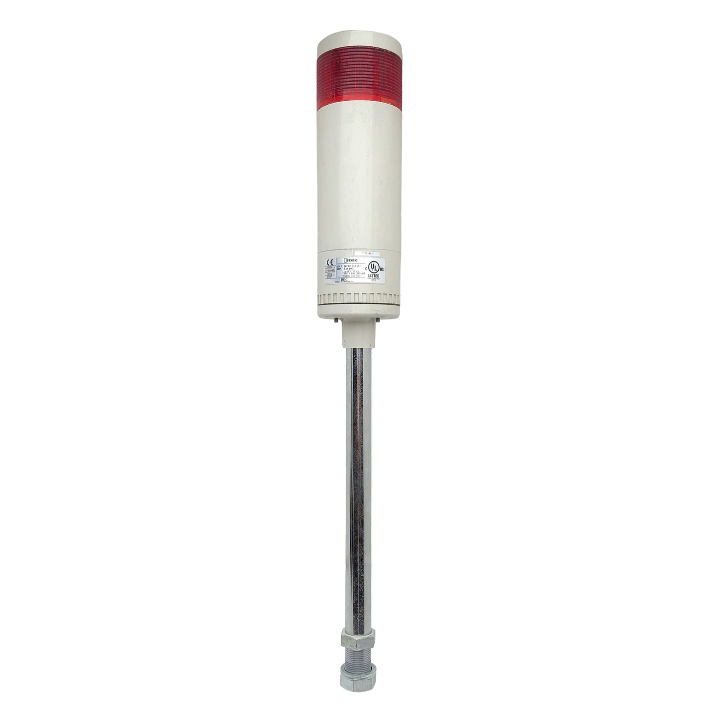 Used Idec LT7B-D24FB LT7A-R Signal Light Tower, Red, ø70mm, 0.4A 24VDC, 11in Pole