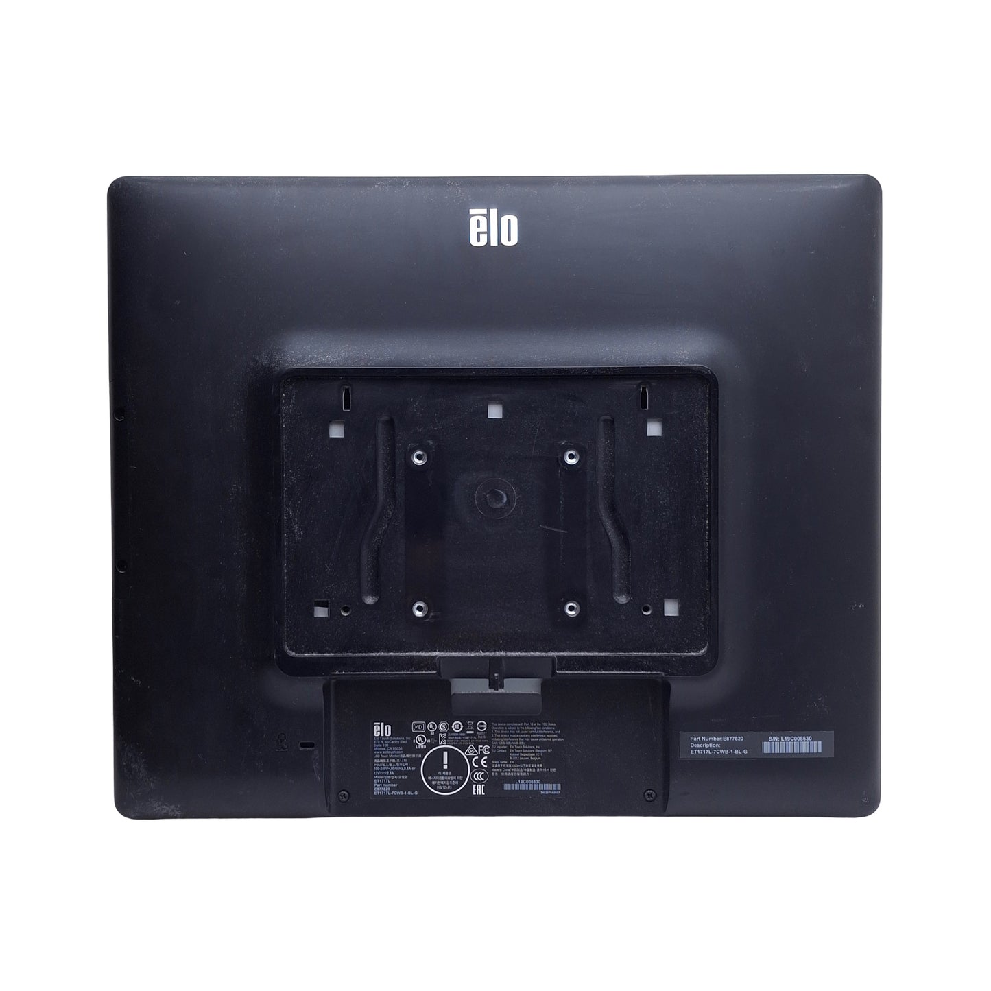 Used Elo ET1717L-7CWB-1-BL-G Accutouch LCD Touchscreen, 17in, VGA Video, 100-240VAC