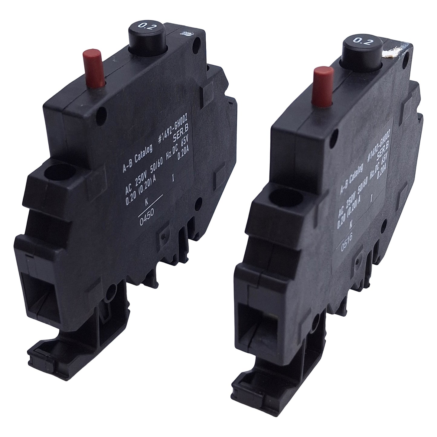 Used Lot of 2 Allen Bradley 1492-GH002 Miniature Circuit Breaker 1-Pole, 65VDC/250VAC