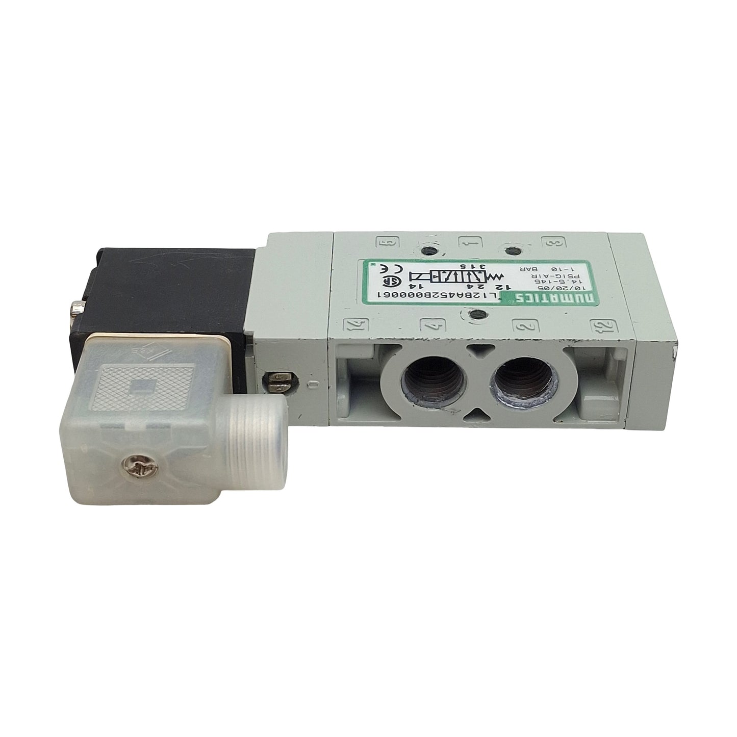 Used Numatics L12BA452B000061 Solenoid Valve 4/2-Way 1/4" NPT, 14.5-145psi 24VDC Coil