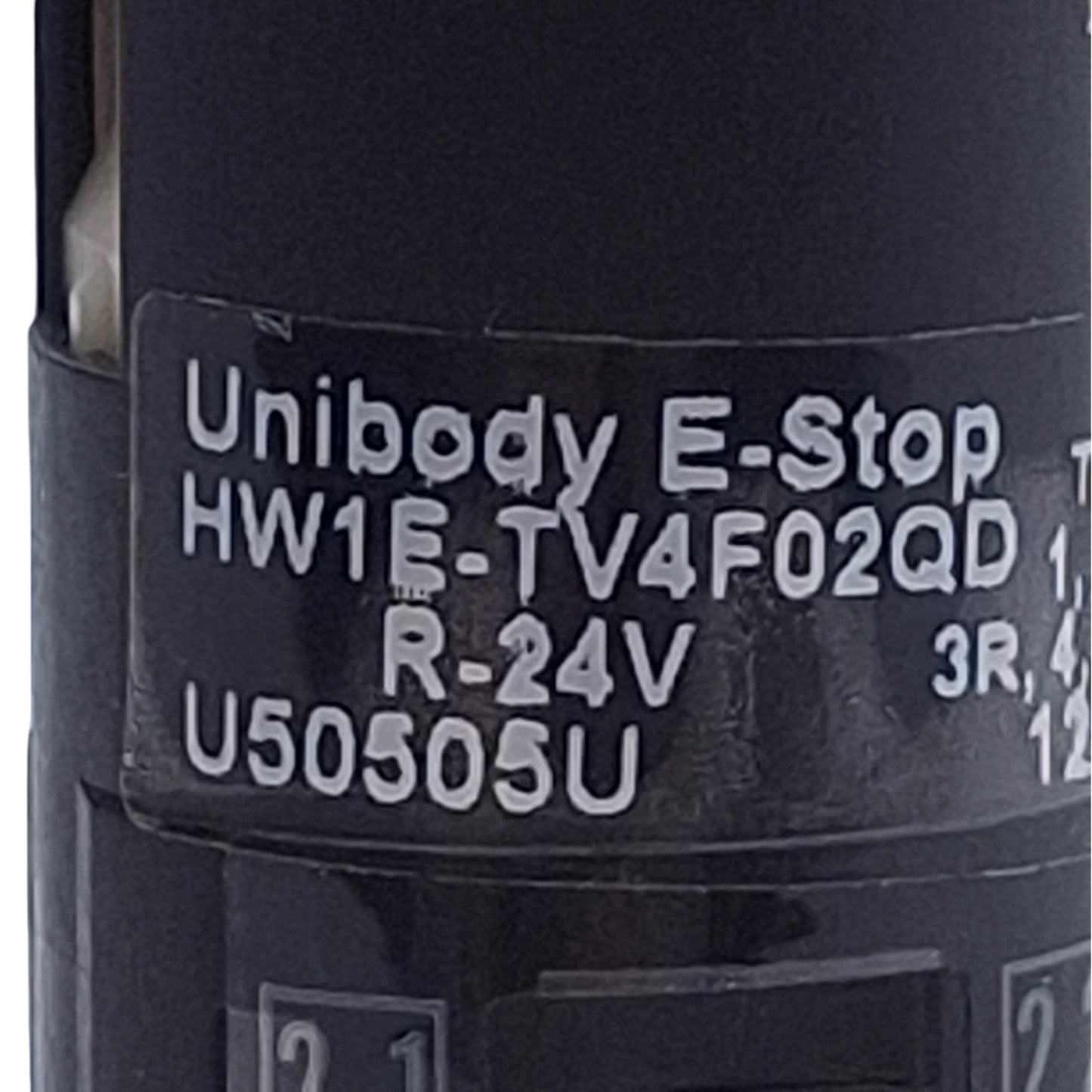 Used IDEC HW1E-TV4F02QD-R-24V E-Stop Pushbutton, Turn Reset, Illuminated, 2NC Unibody