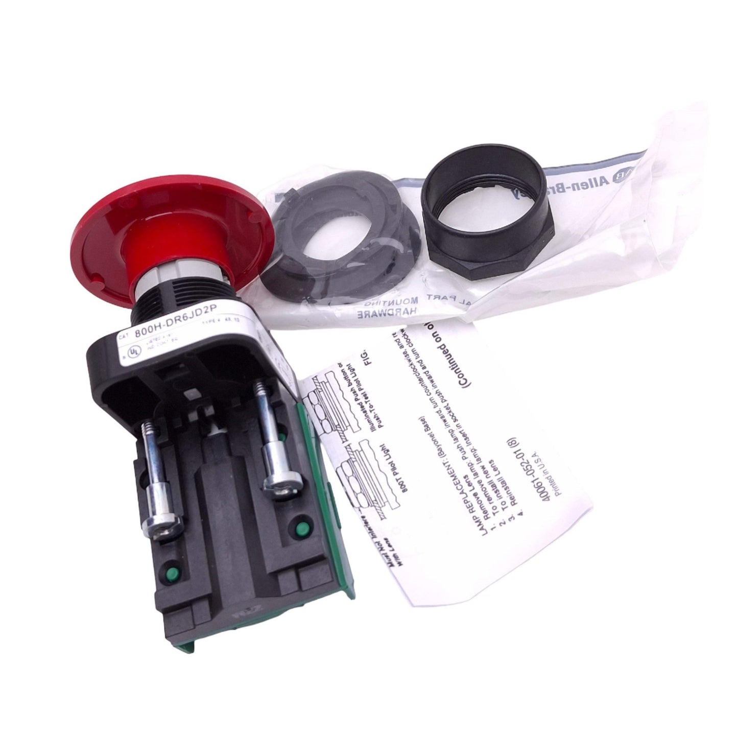 New Allen Bradley 800H-DR6JD2P Momentary Push Button, ø30mm, 1NC, 600VAC Max