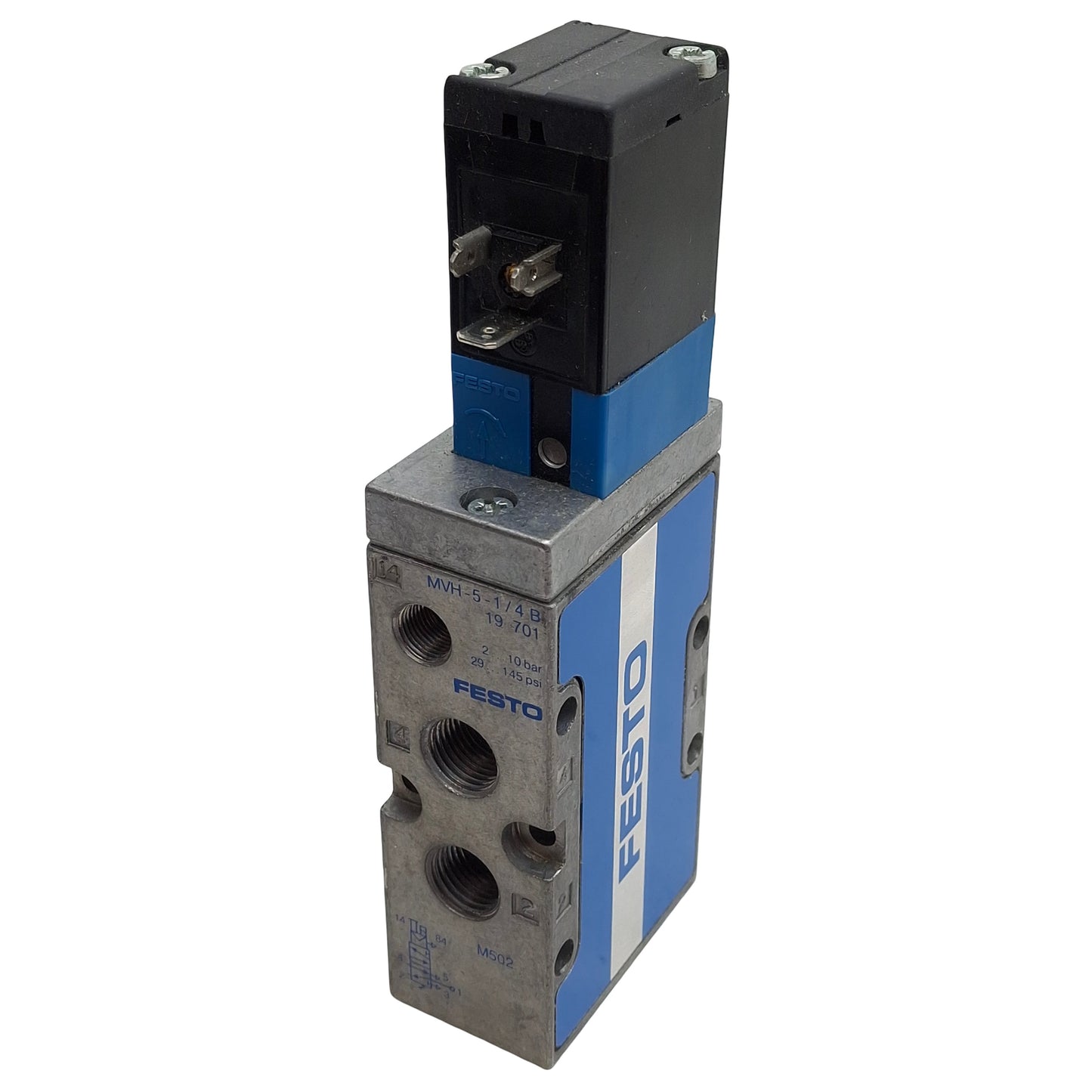 New Festo MVH-5-1/4-B Solenoid Valve, 5/2-Way, G1/4, 2-10bar, 1300l/min, 24VDC Coil