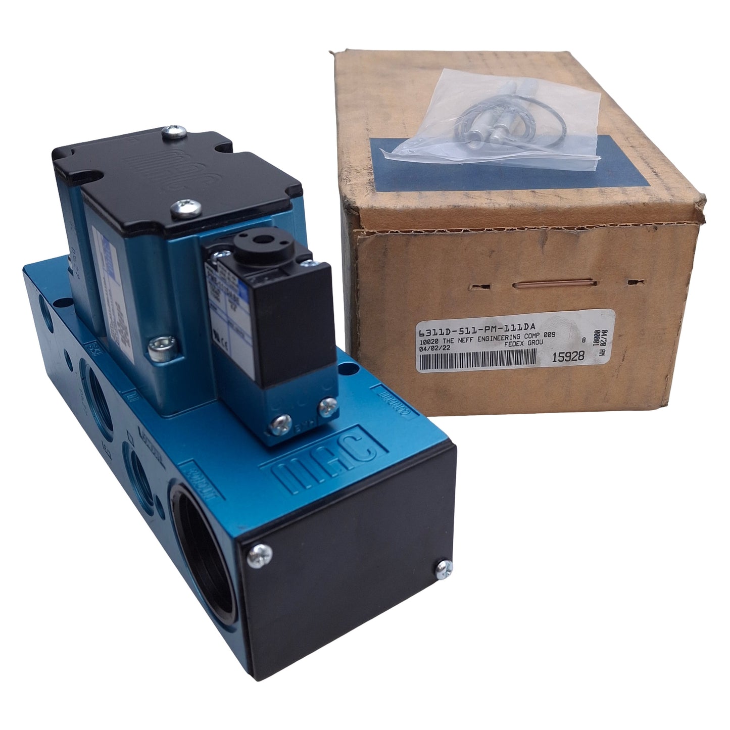New MAC 6311D-511-PM-111DA Direct Operated Solenoid Valve 4/2-Way 3/8" NPT 25-150psi