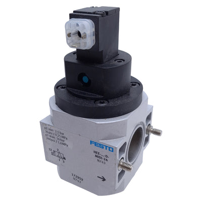 New – Open box Festo HEE-D-MIDI-24 On/Off Start Valve 2.5-16bar, 24VDC, G1/4, 3/2-Way