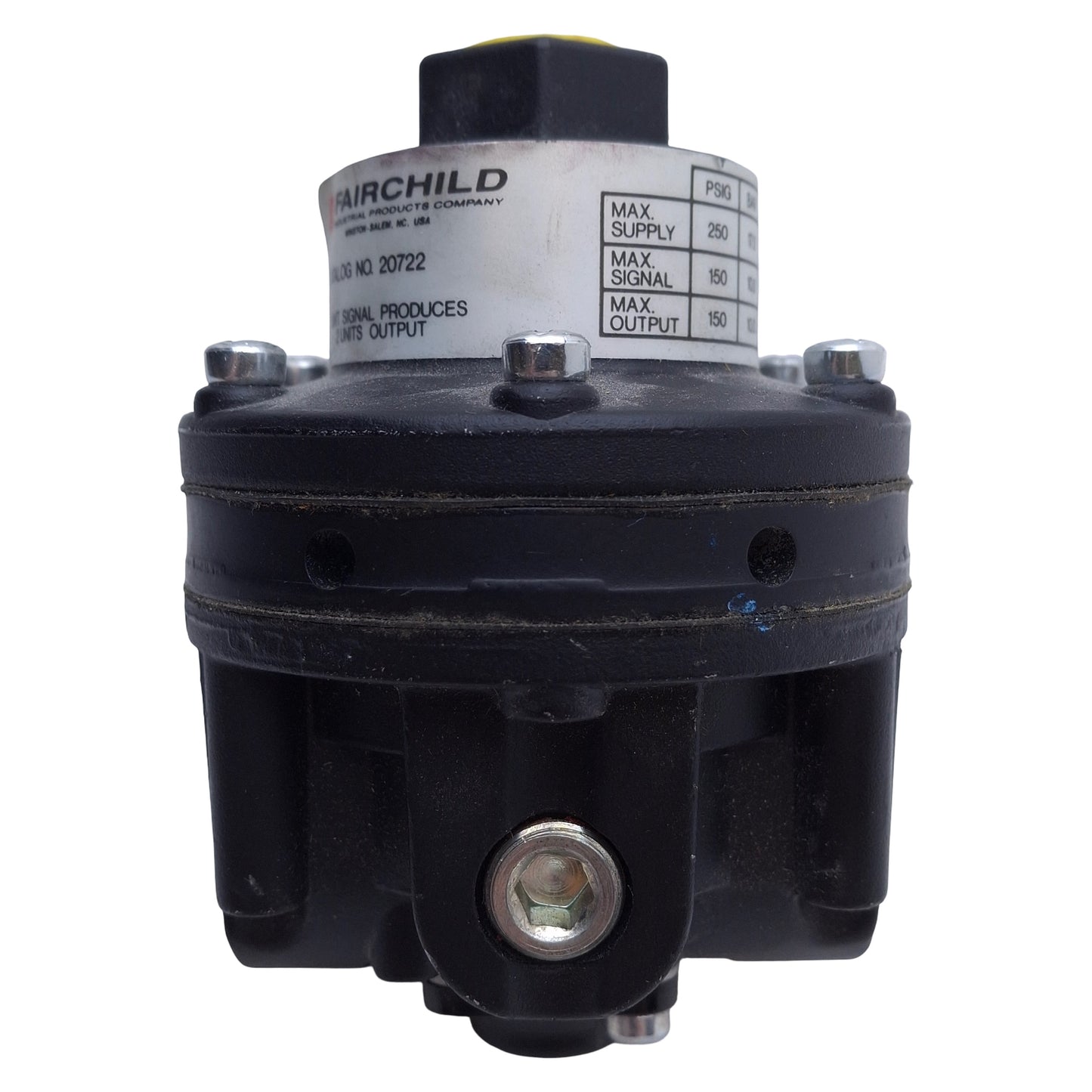 New – Open box Fairchild 20722 Air Volume Booster 250psi Supply, 150psi Output, 1/4" NPT Port