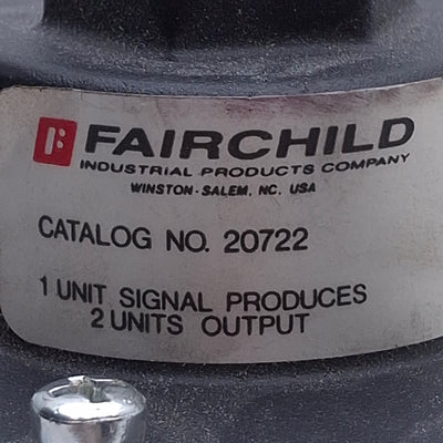 New – Open box Fairchild 20722 Air Volume Booster 250psi Supply, 150psi Output, 1/4" NPT Port