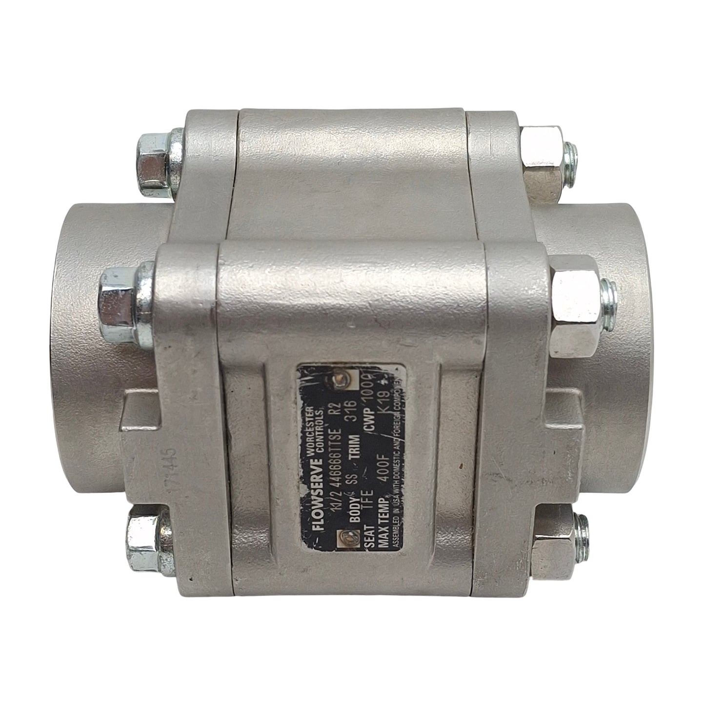Used Flowserve Worcester 446666TTSE Ball Valve, 1-1/2in NPT, 1000psi *No Lever*