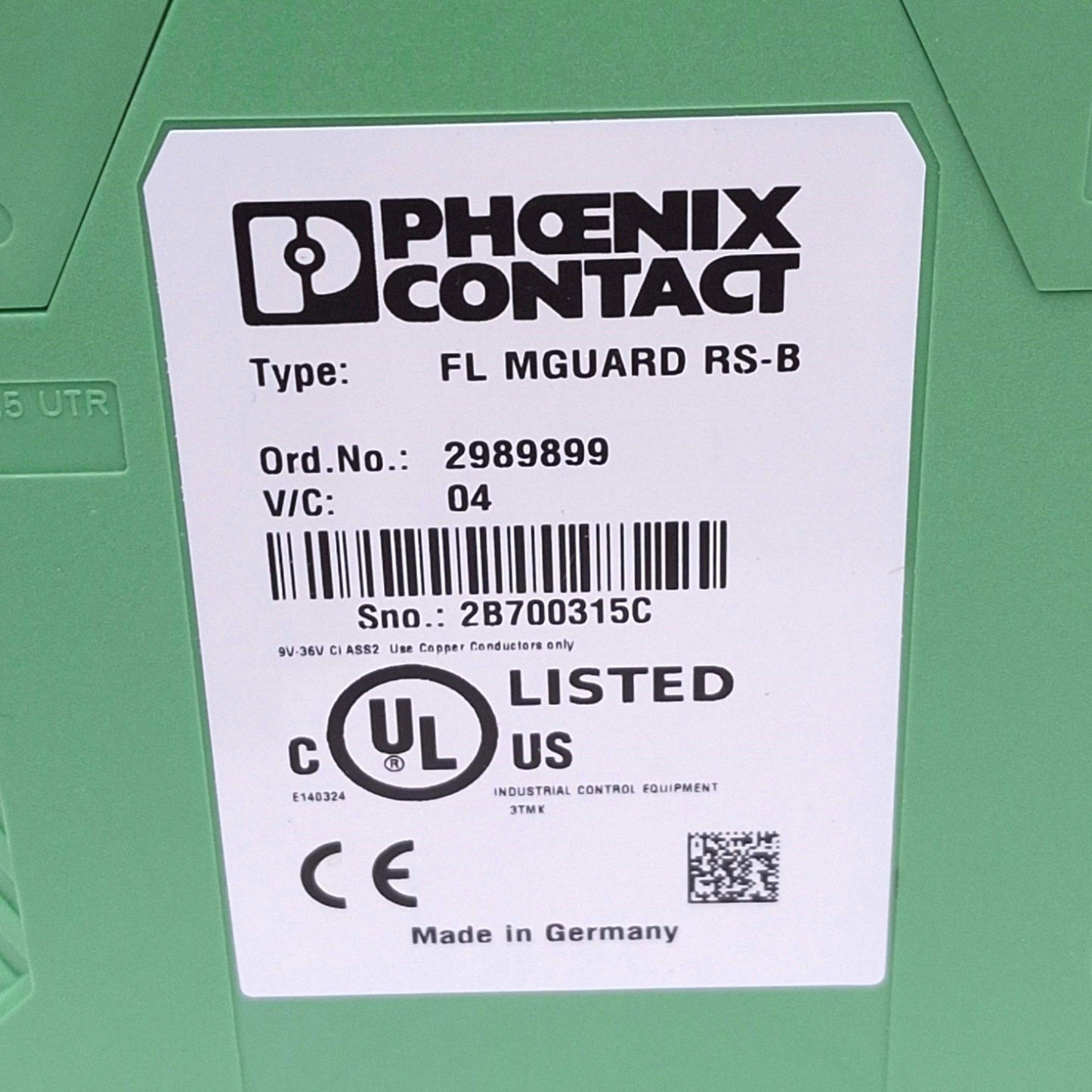 Used Phoenix Contact 2989899 FL MGUARD RS-B Ethernet Router, 2-Port RJ45, 24VDC
