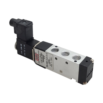 Used ARO Fluid M812SS-012-D-G Solenoid Valve, 2-Position, 1/8in NPTF, 24VDC Coil