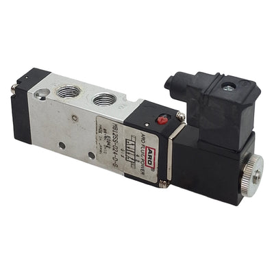 Used ARO Fluid M812SS-024-D-G Solenoid Valve, 2-Position, 1/8in NPTF, 24VDC Coil