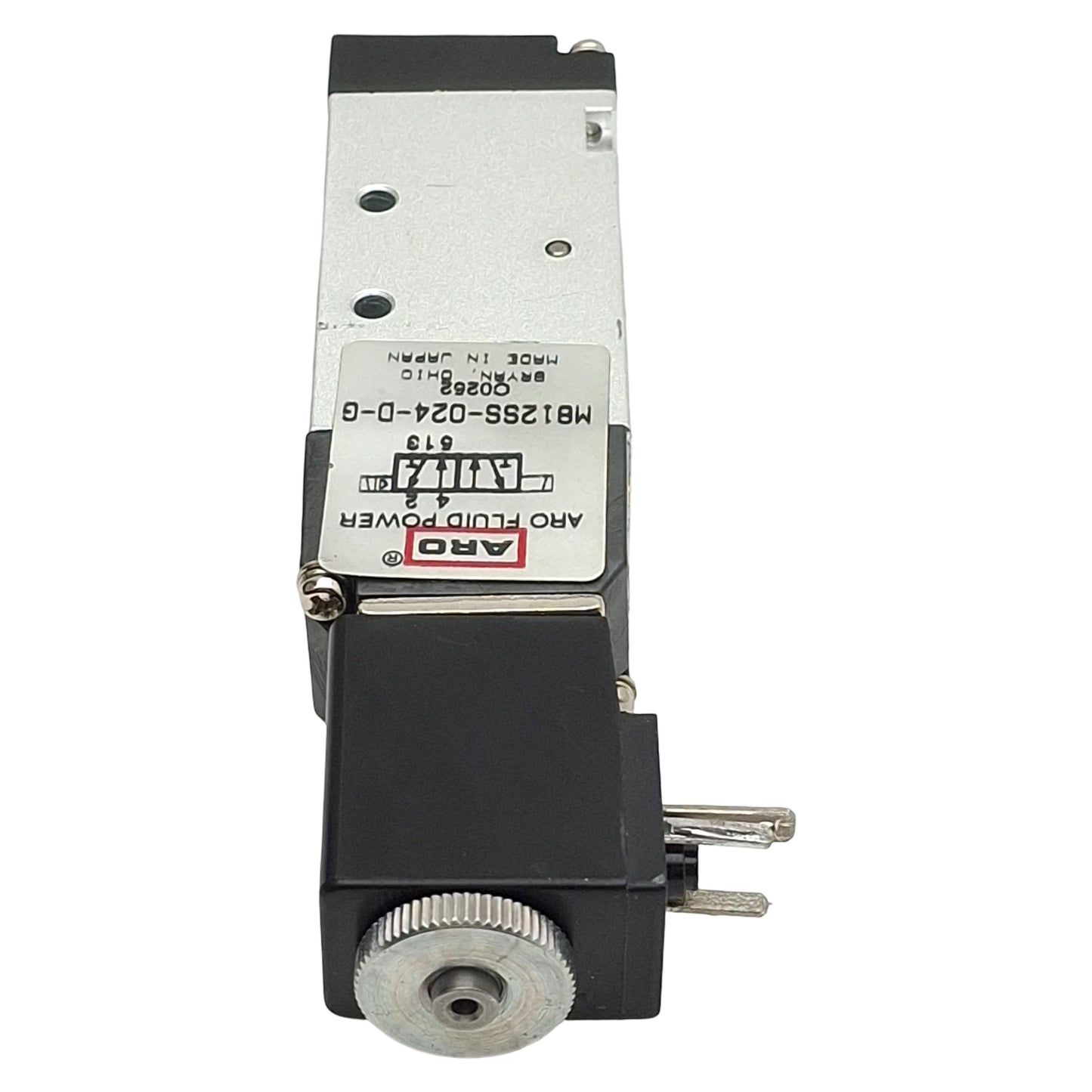 Used ARO Fluid M812SS-024-D-G Solenoid Valve, 2-Position, 1/8in NPTF, 24VDC Coil